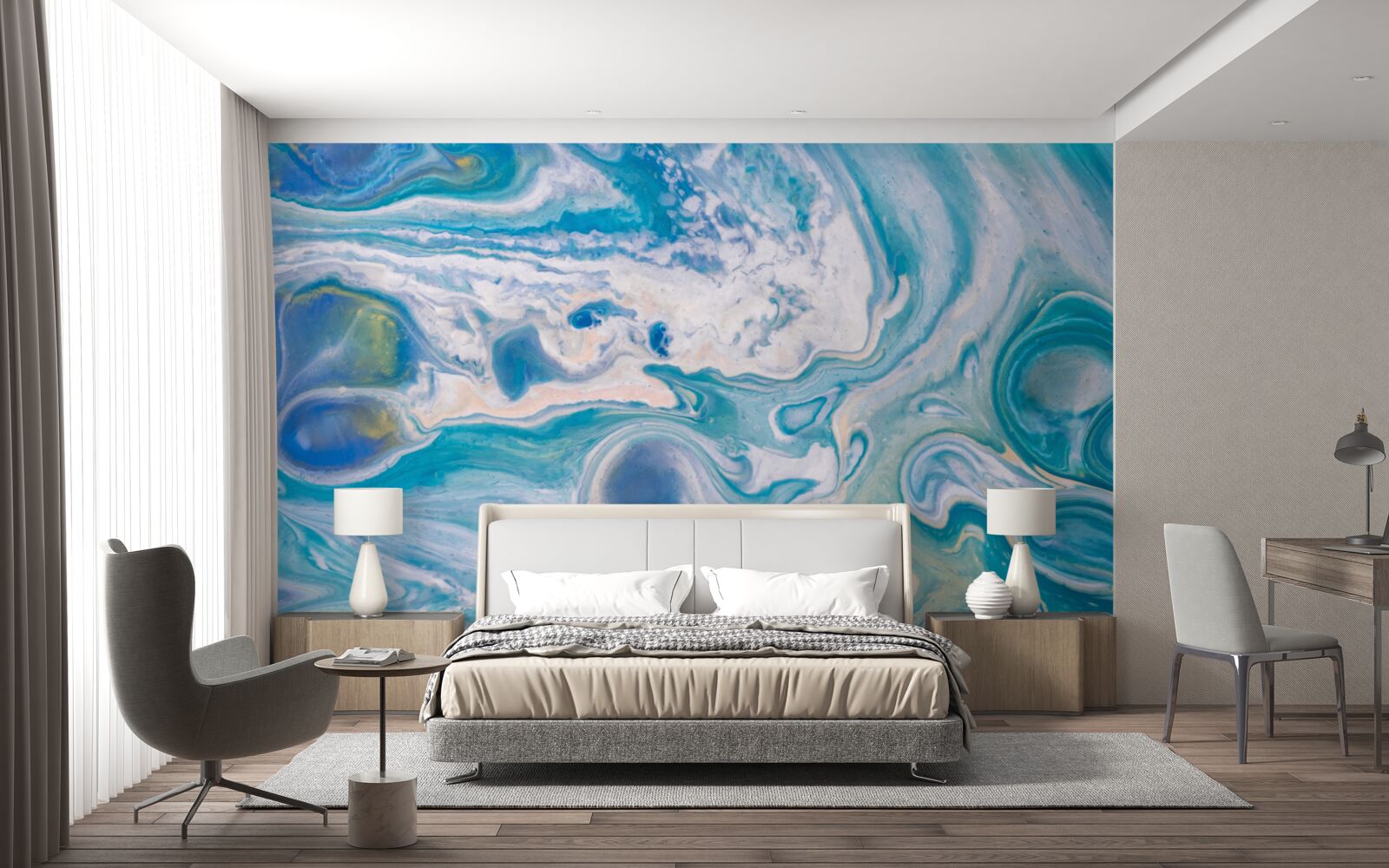 Фотошпалери синя епоксидна смола