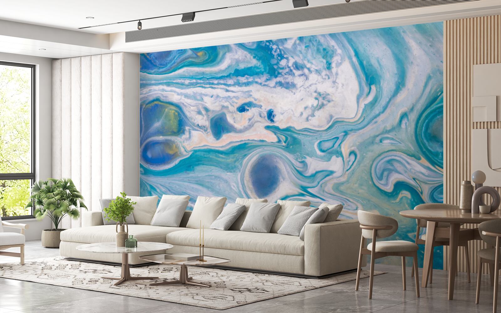 Фотошпалери синя епоксидна смола