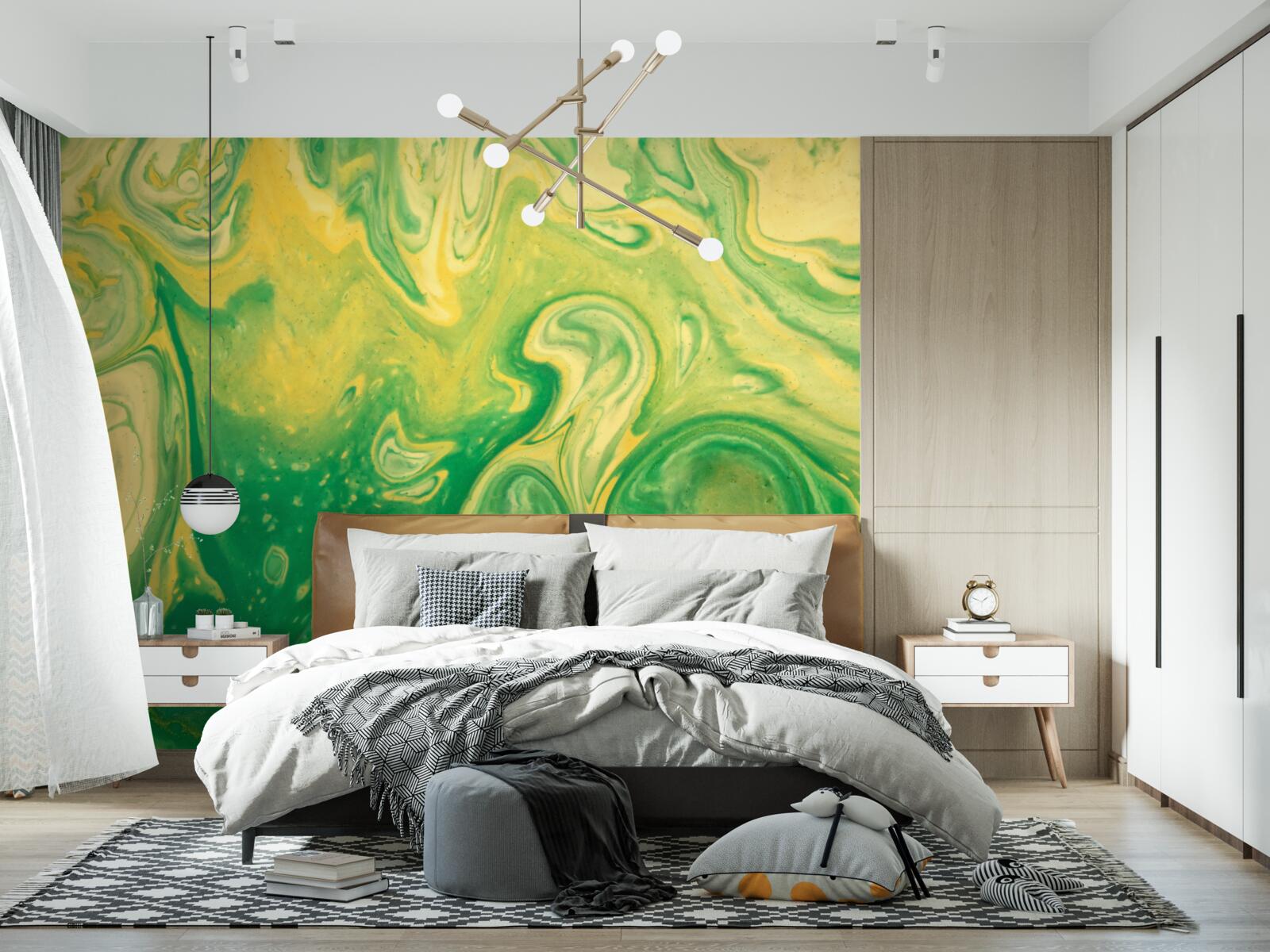 Фотошпалери зелено-жовті плями на фоні