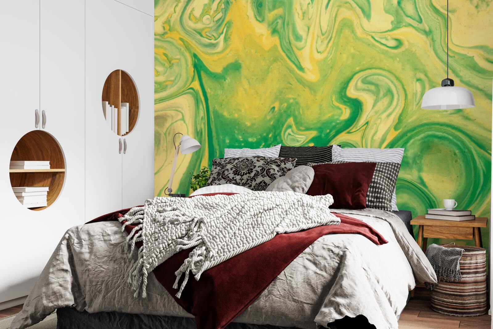 Фотошпалери зелено-жовті плями на фоні