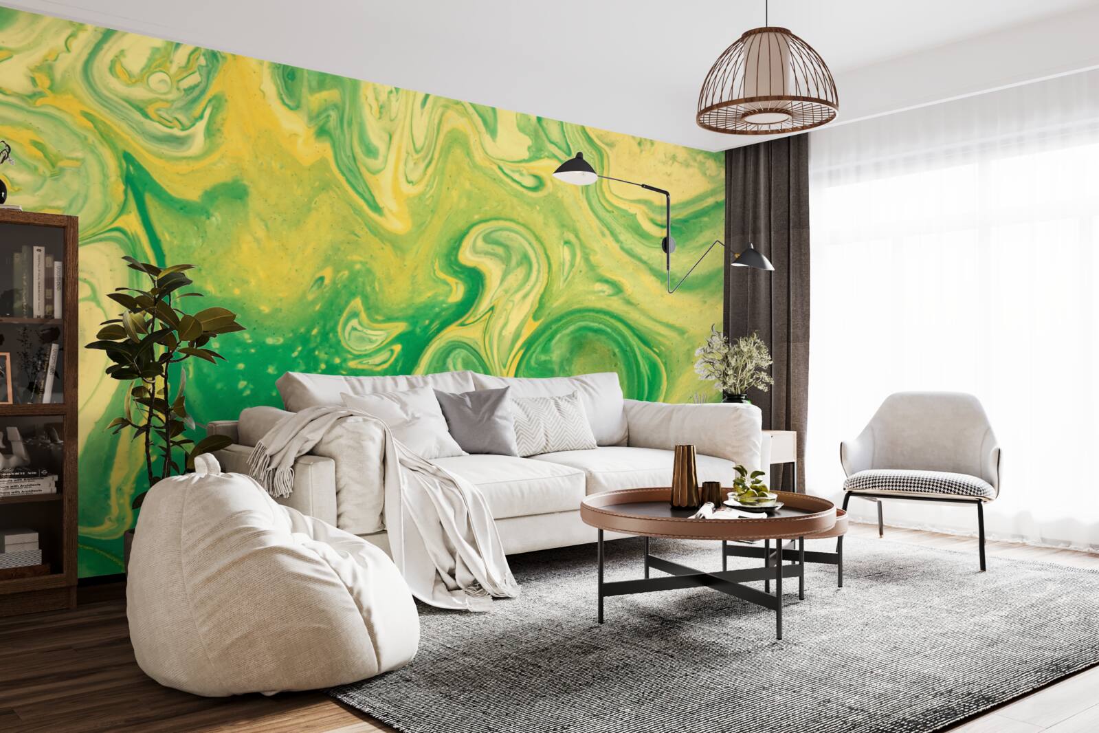 Фотошпалери зелено-жовті плями на фоні