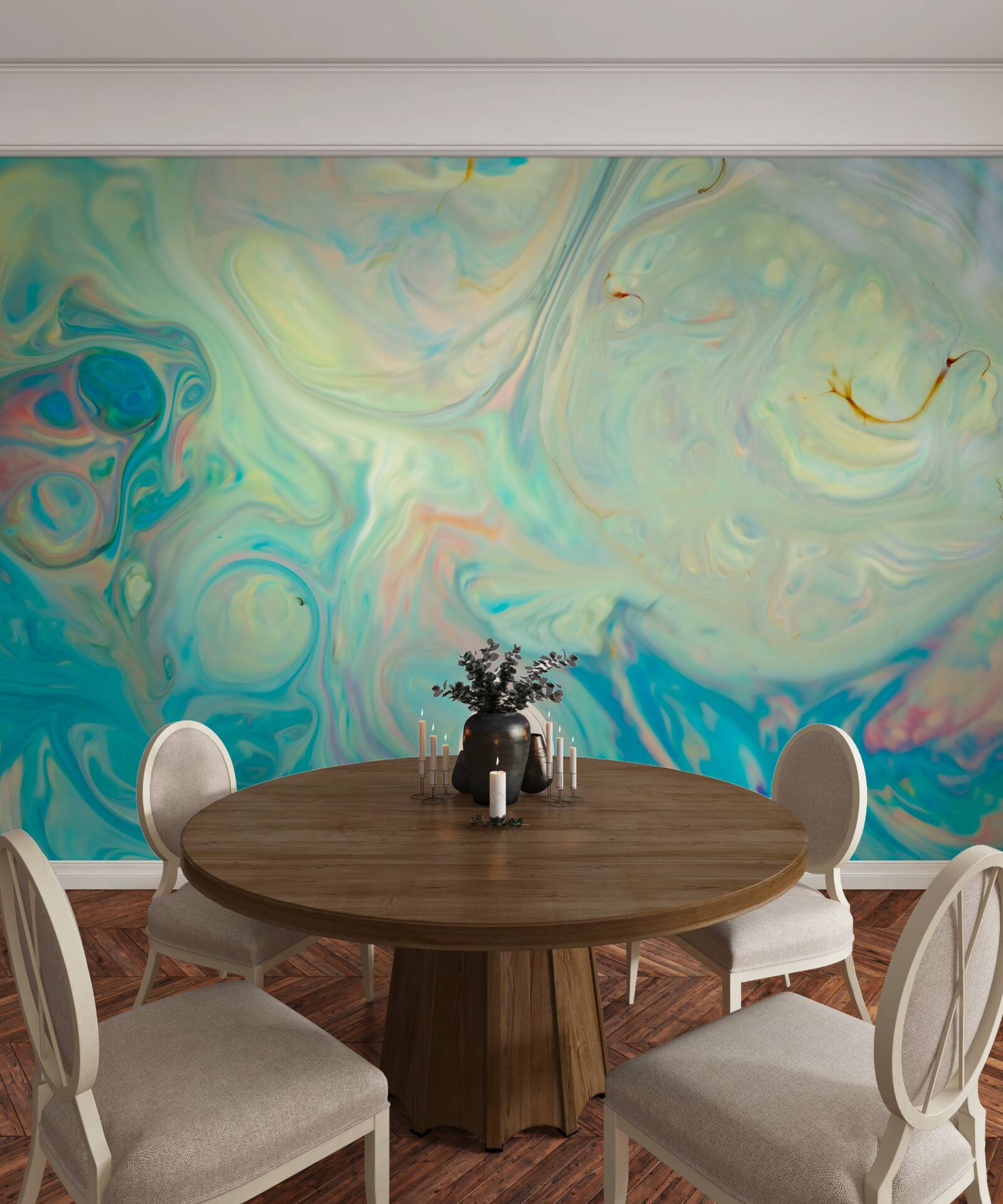 Фотошпалери світло-бірюзовий фон