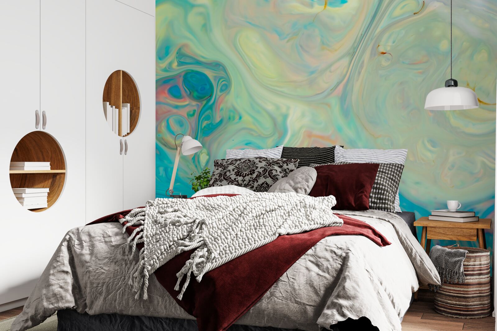 Фотошпалери світло-бірюзовий фон