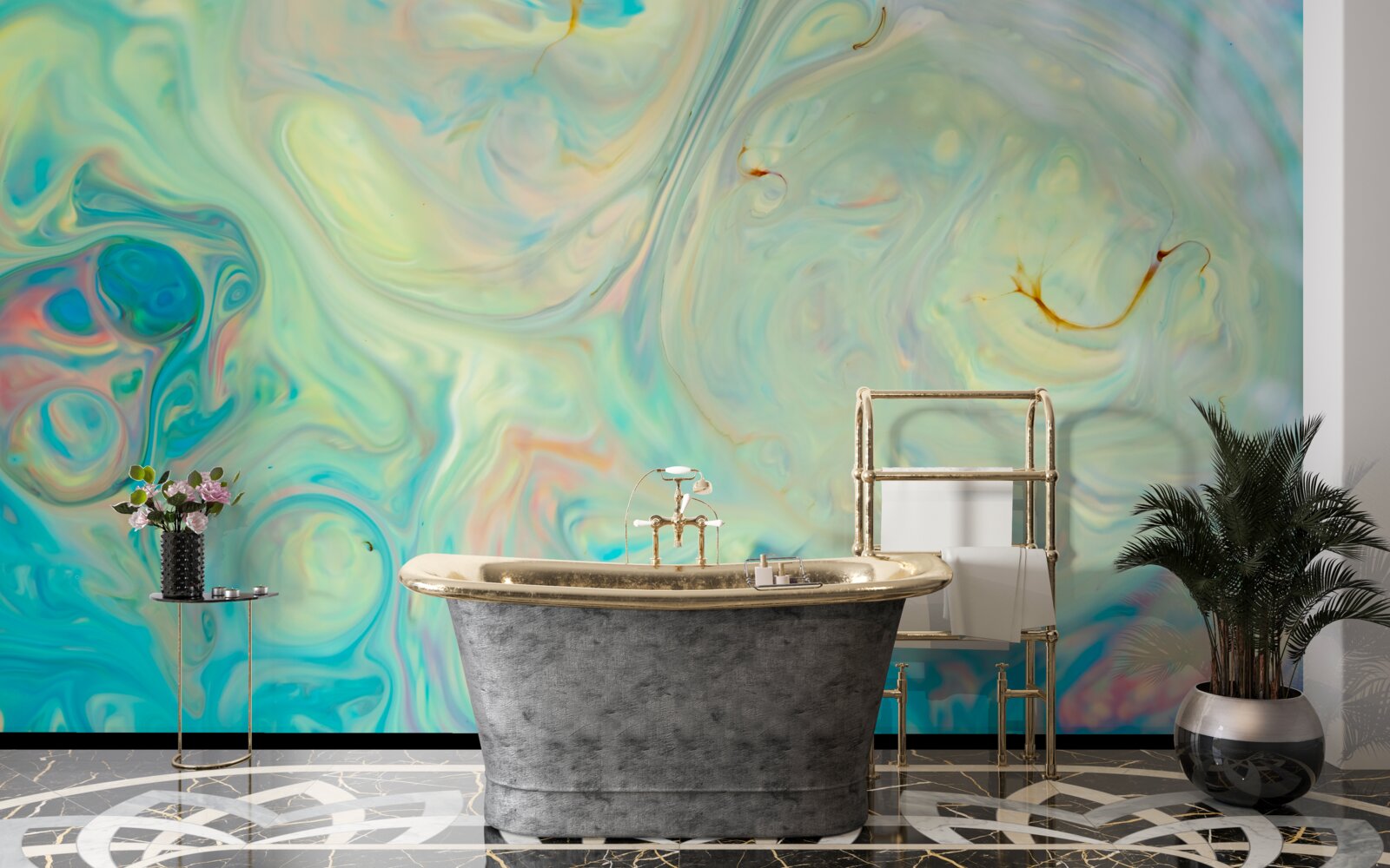 Фотошпалери світло-бірюзовий фон