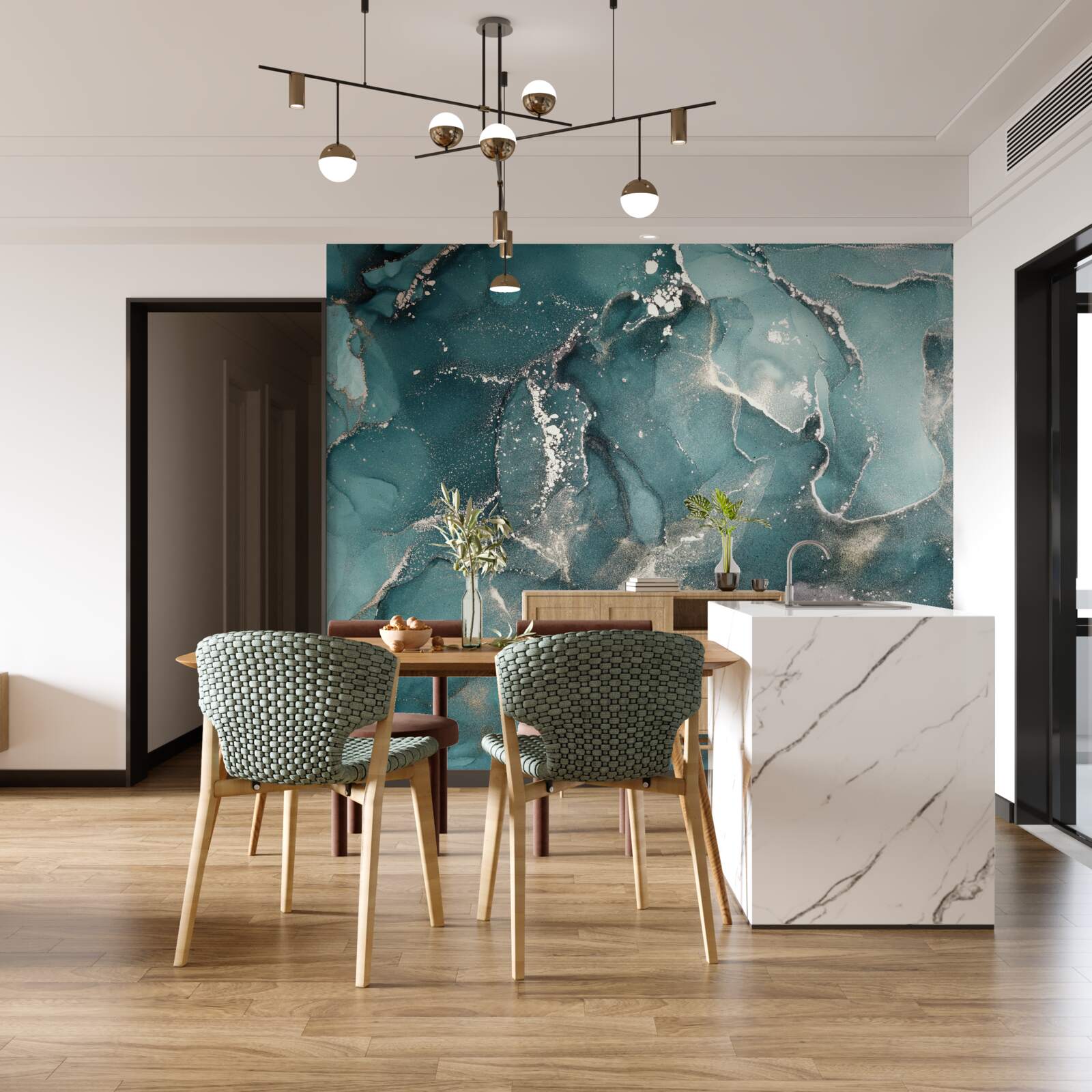 Фотошпалери темно-зелена рідина