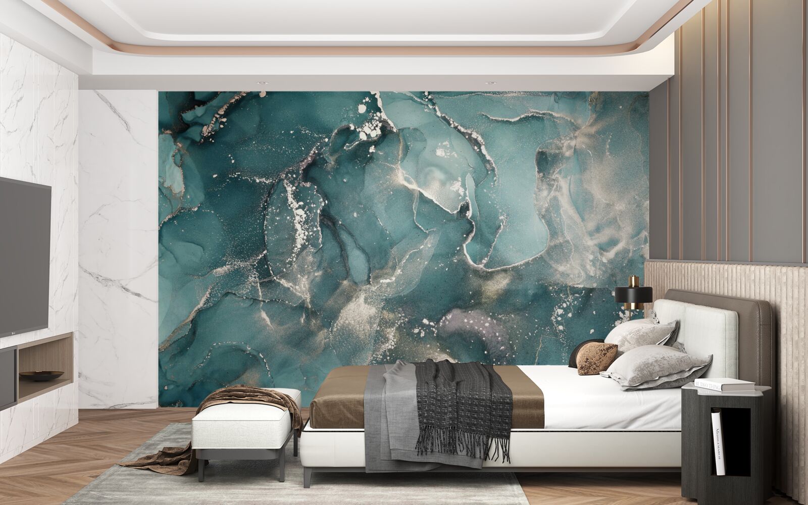 Фотошпалери темно-зелена рідина