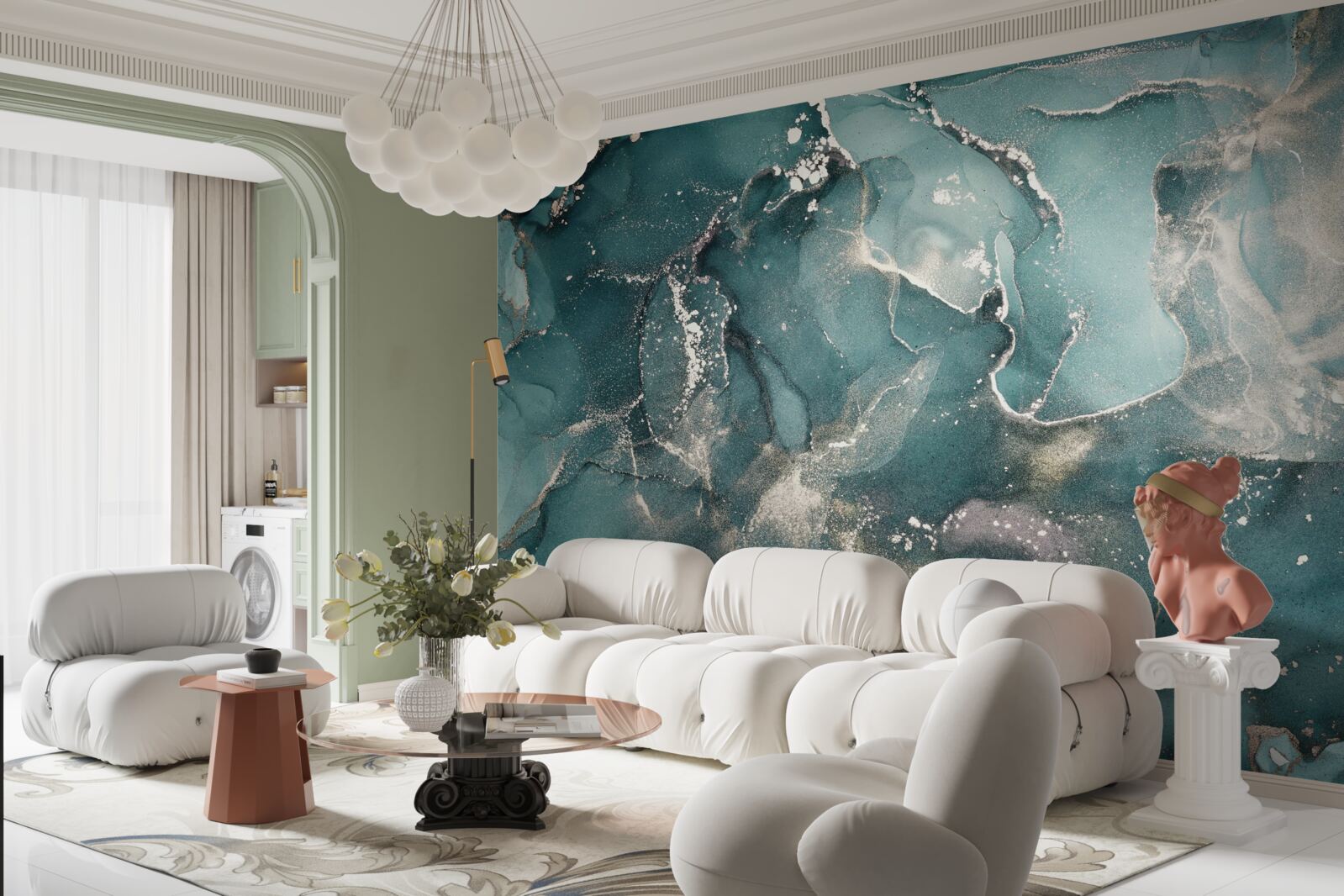 Фотошпалери темно-зелена рідина