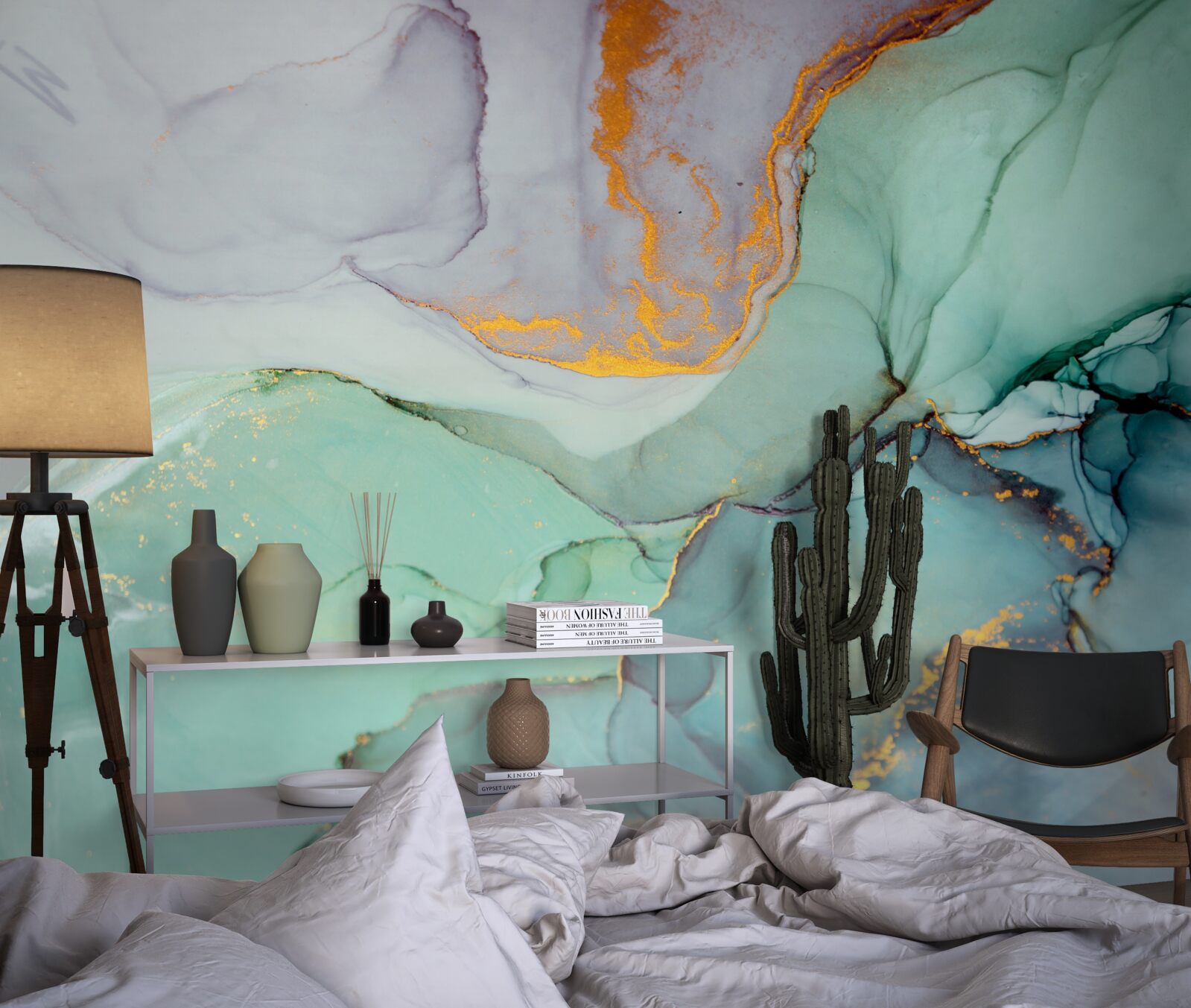 Фотошпалери бірюзовий відтінок дизайну