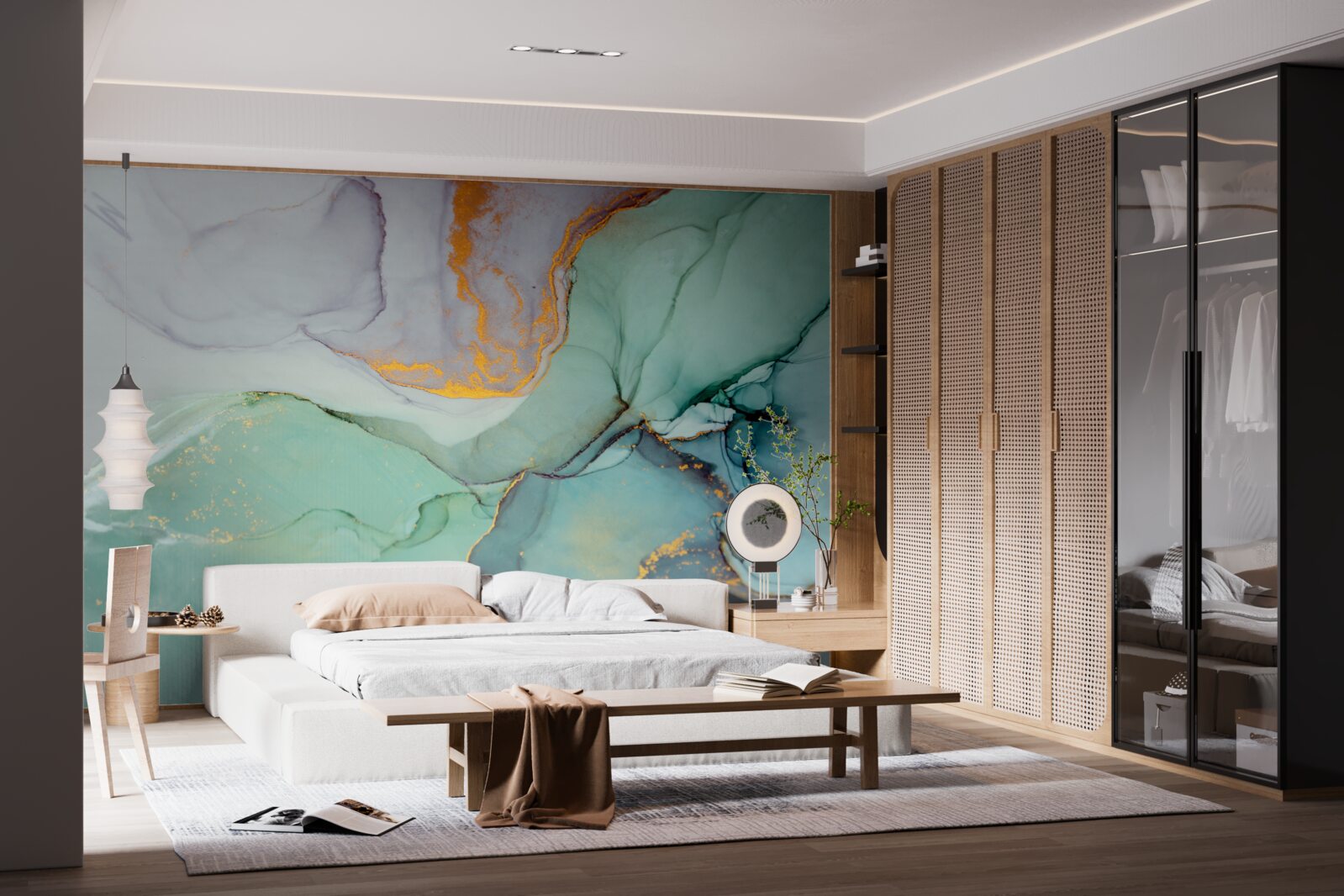 Фотошпалери бірюзовий відтінок дизайну