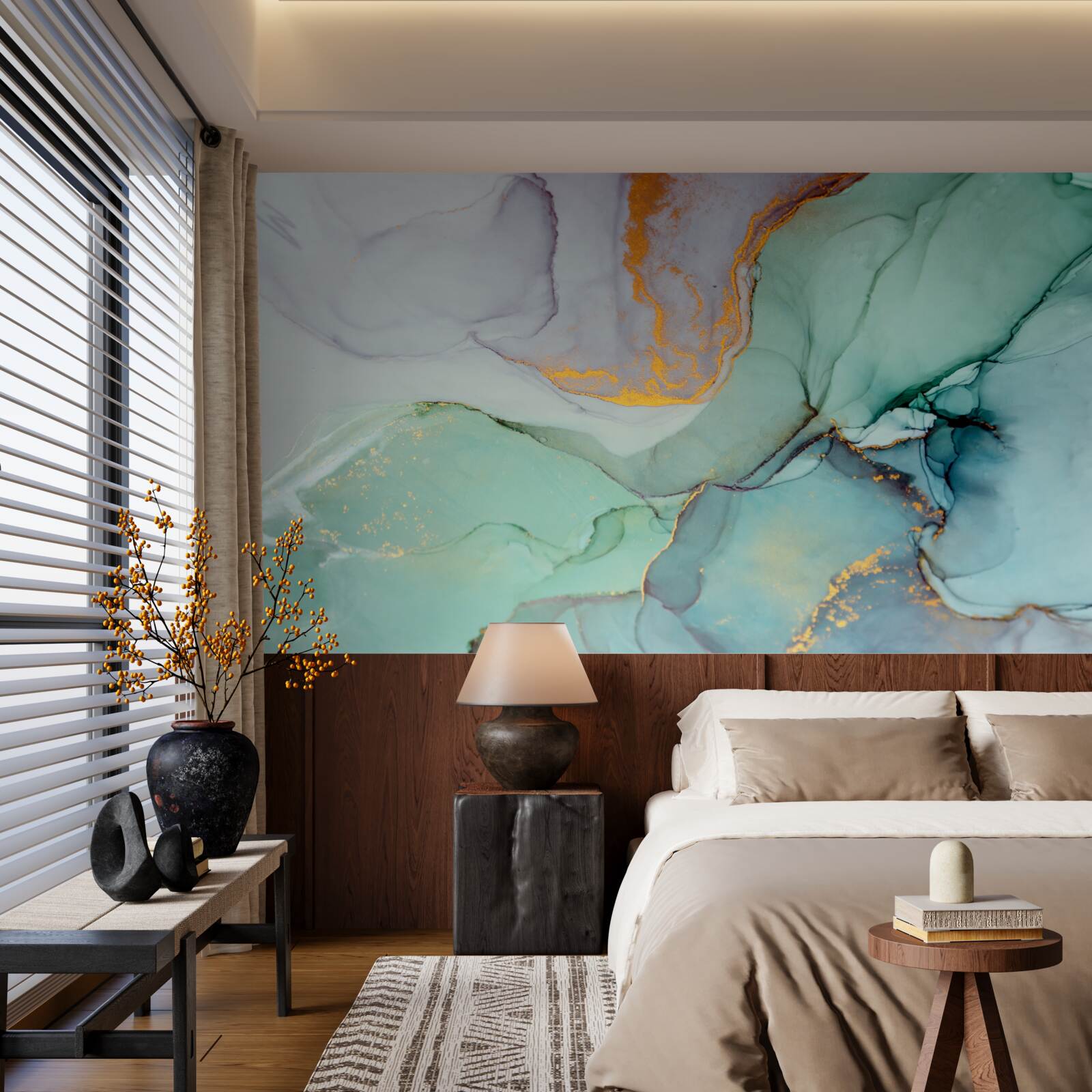 Фотошпалери бірюзовий відтінок дизайну