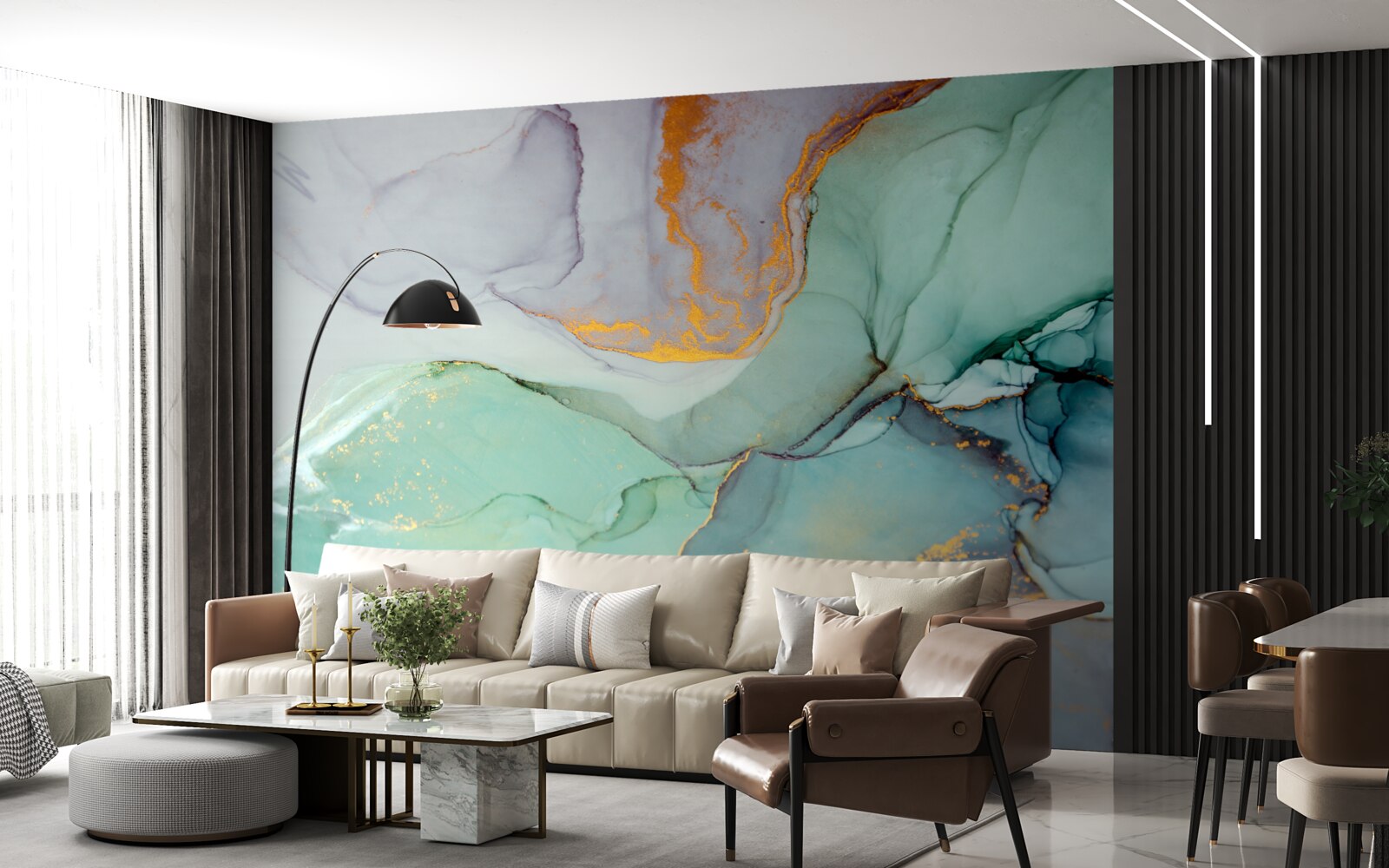 Фотошпалери бірюзовий відтінок дизайну