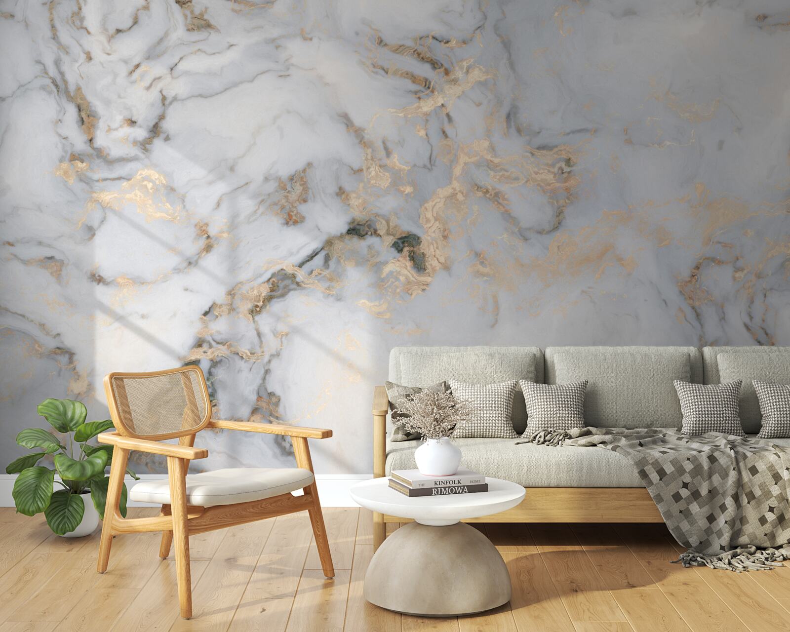 Фотошпалери мармур з малахітовим акцентом