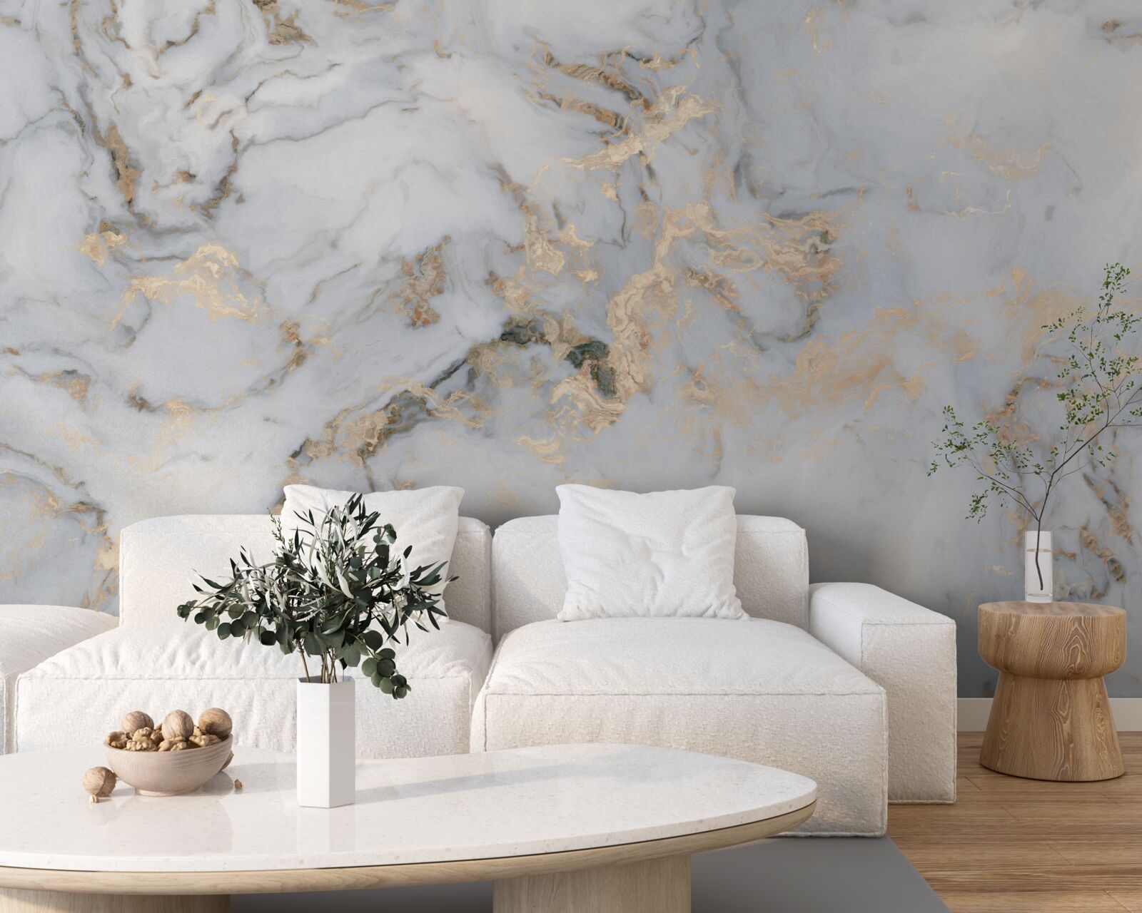 Фотошпалери мармур з малахітовим акцентом