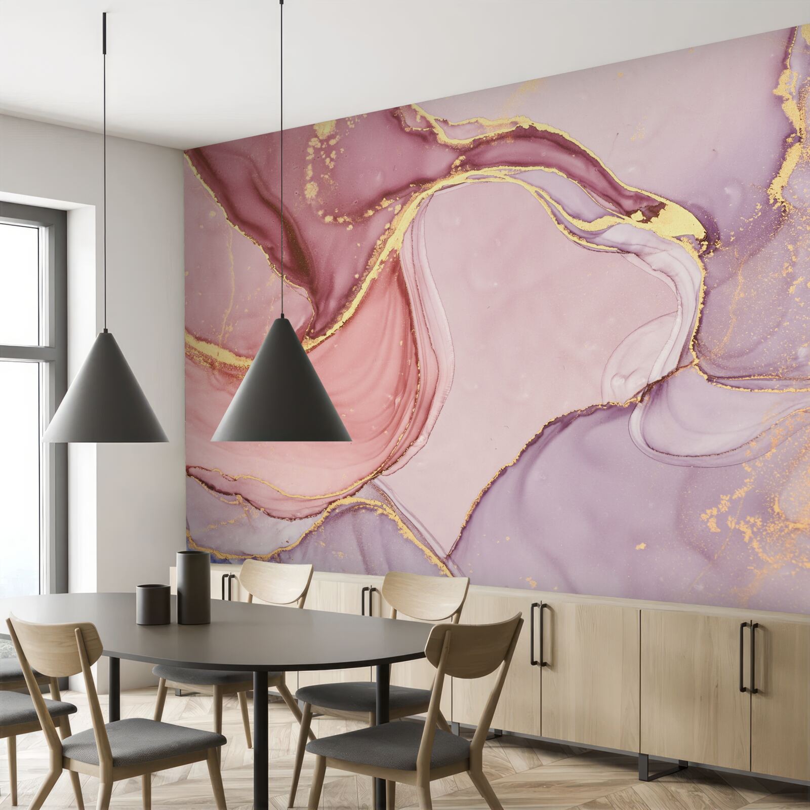 Фотошпалери ніжна рідина у відтінку рожевої фіалки