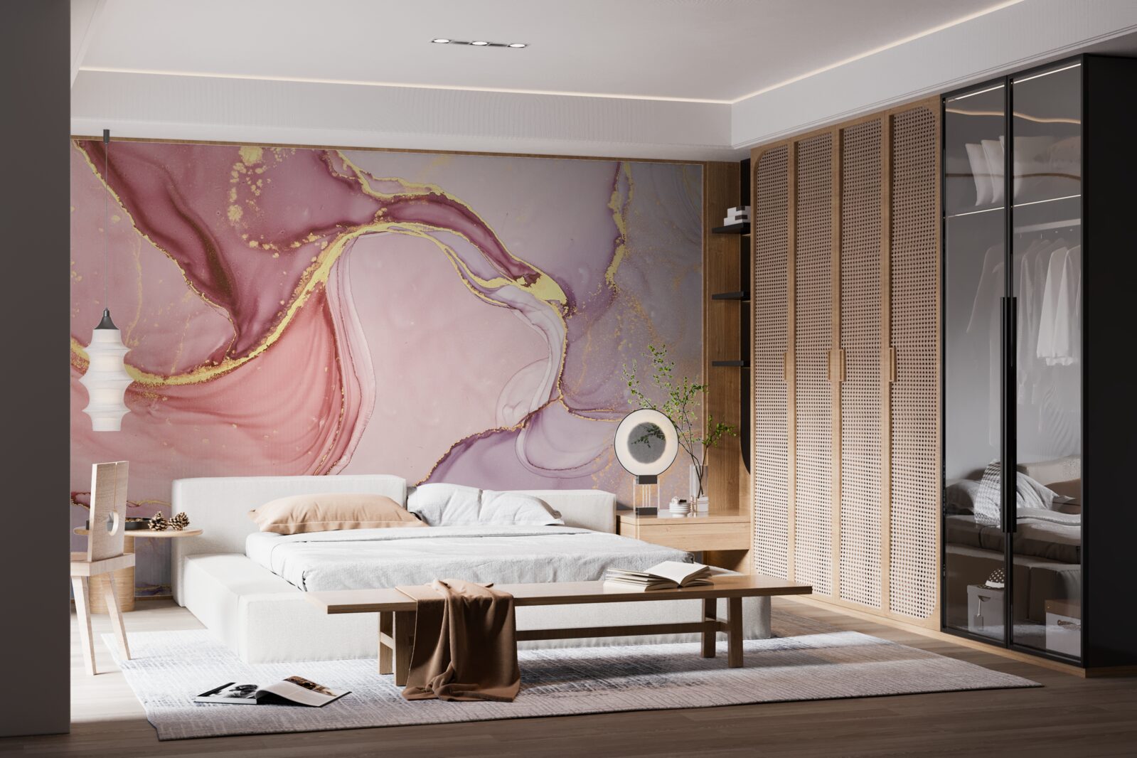 Фотошпалери ніжна рідина у відтінку рожевої фіалки