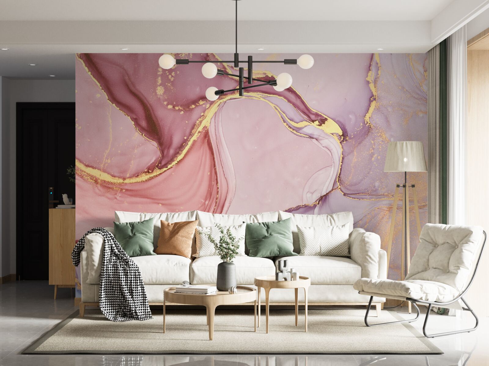 Фотошпалери ніжна рідина у відтінку рожевої фіалки