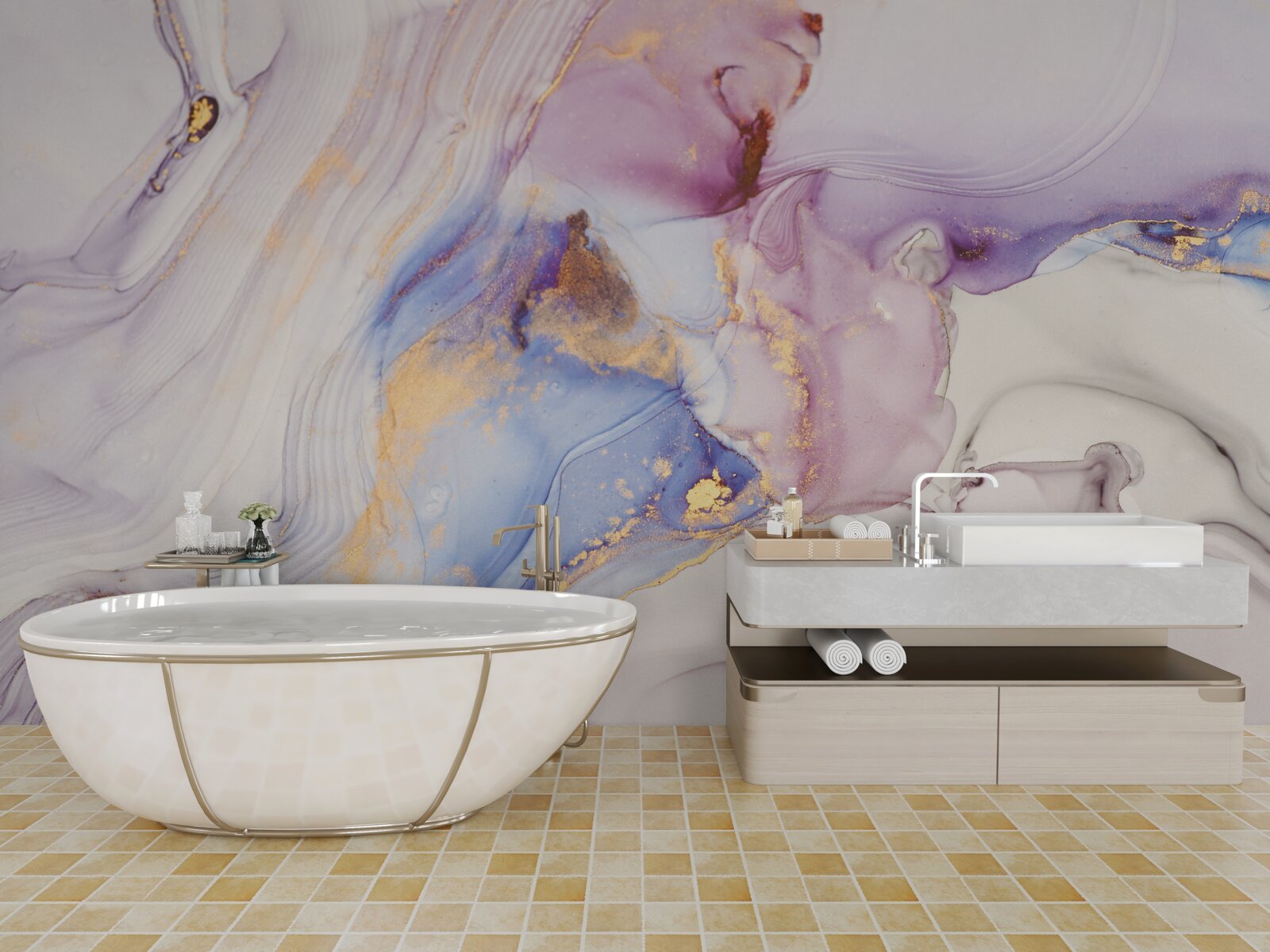 Фотошпалери мармурове тло з акварельним абажуром