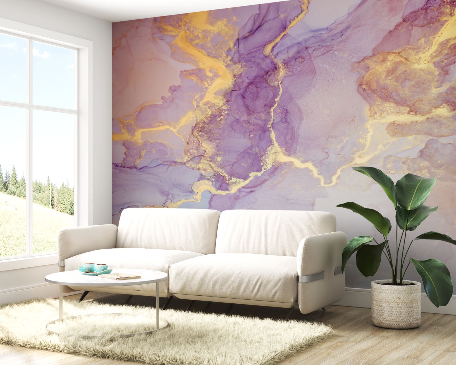 Фотошпалери бузкова рідина з золотистим відтінком