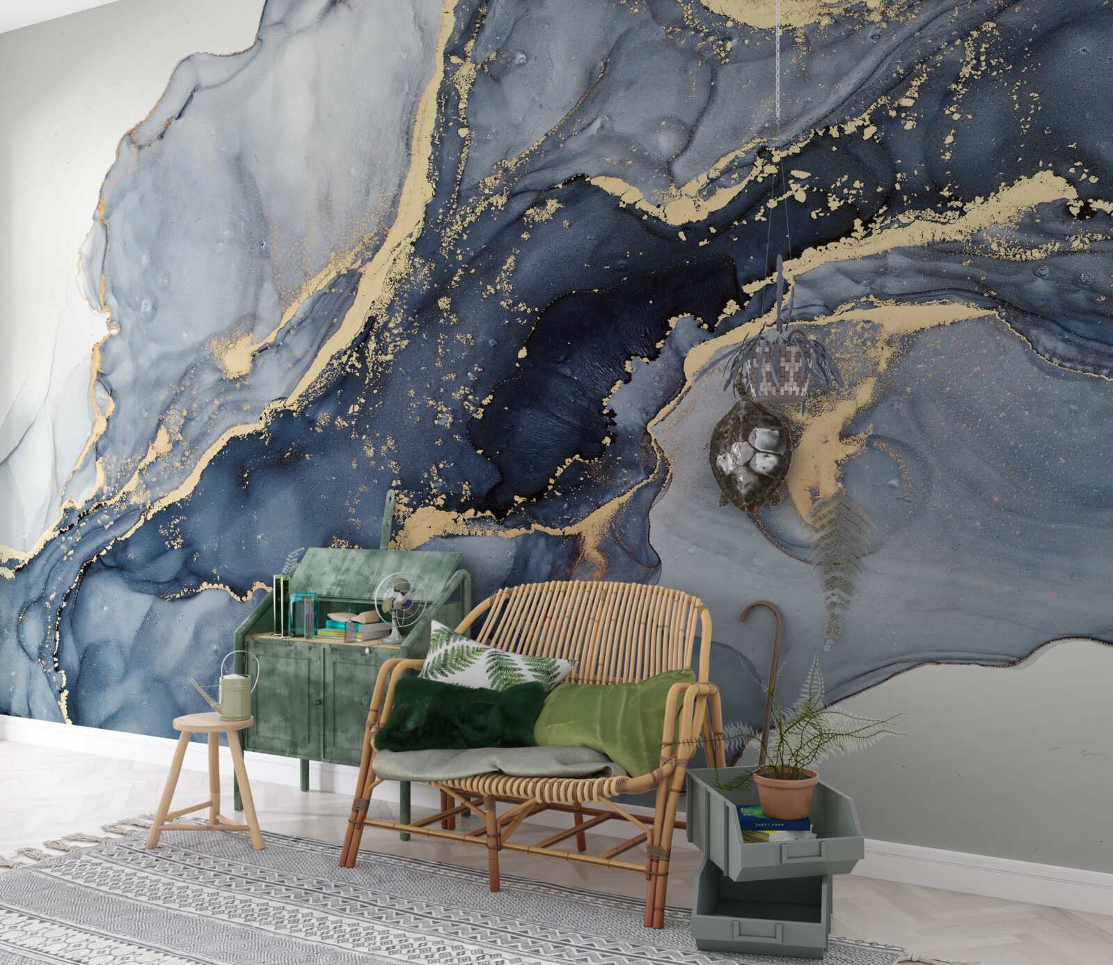 Фотошпалери хвилювання кольору індиго