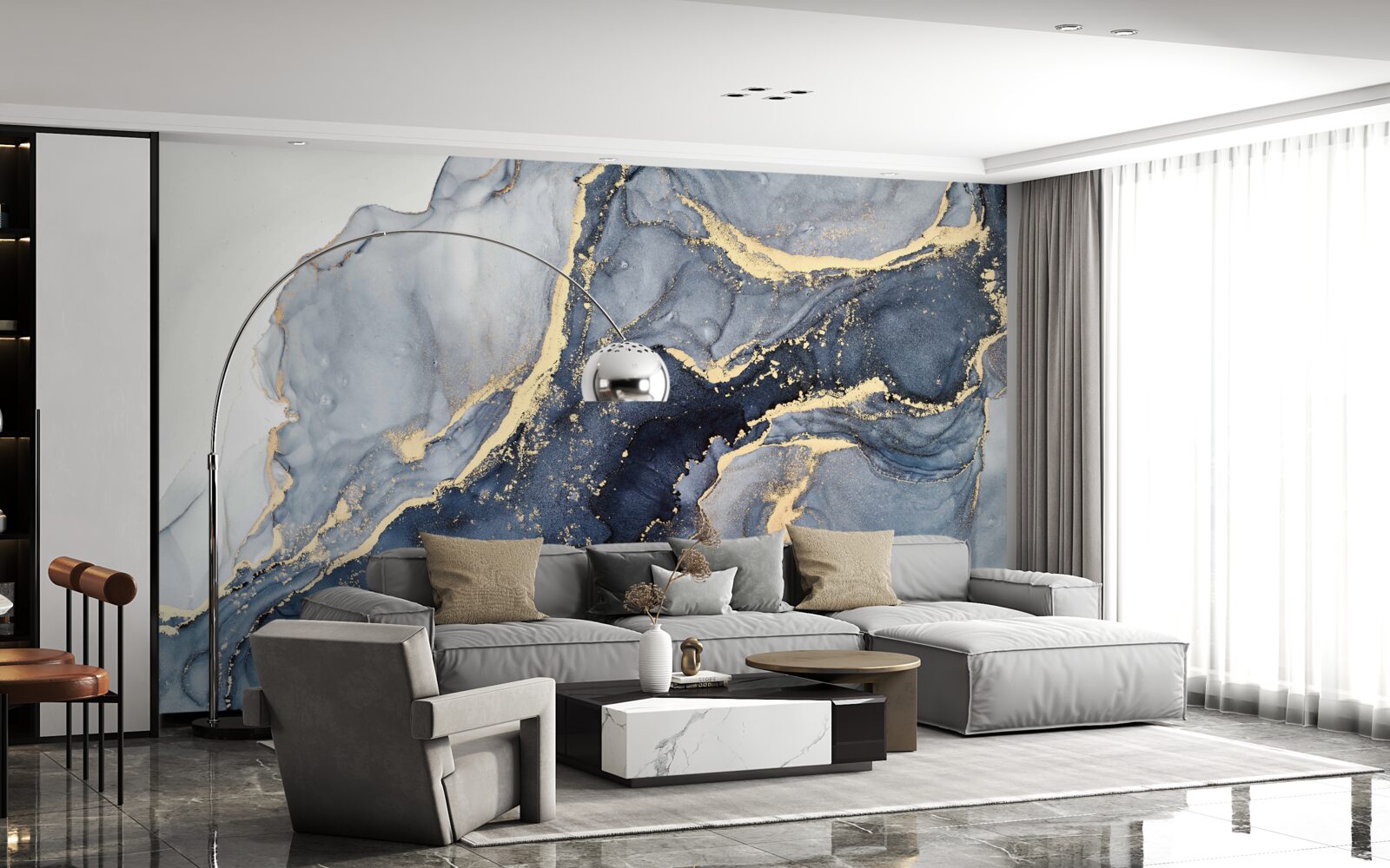 Фотошпалери хвилювання кольору індиго