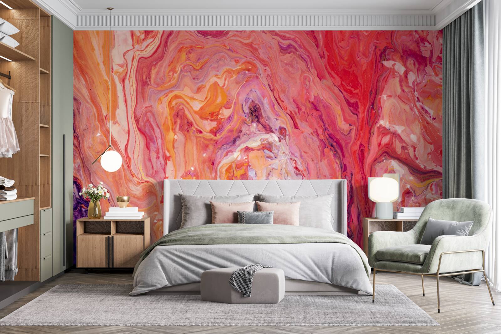 Фотошпалери колірні градієнтні потоки