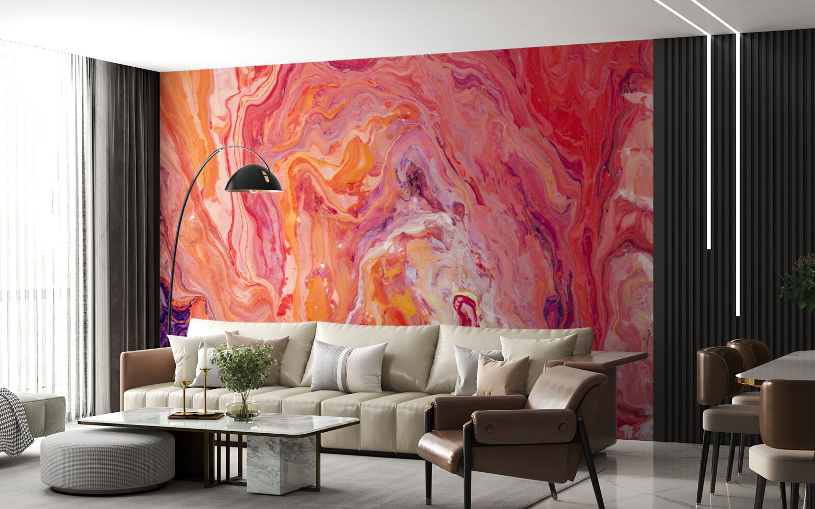 Фотошпалери колірні градієнтні потоки