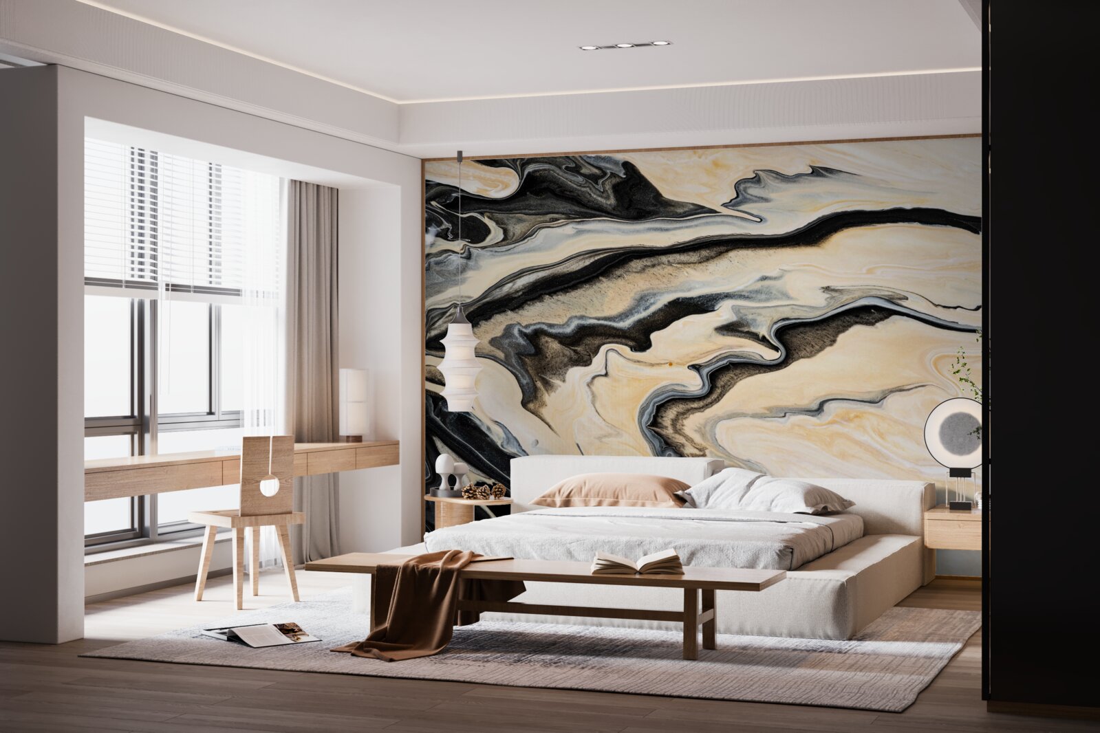 Фотошпалери мармурове тло в гладкому бежевому відтінку