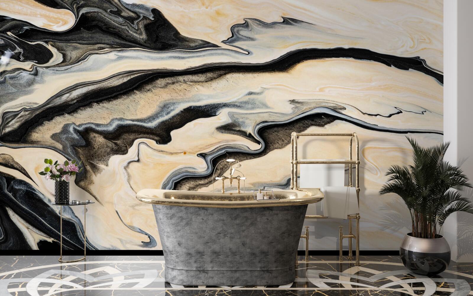 Фотошпалери мармурове тло в гладкому бежевому відтінку