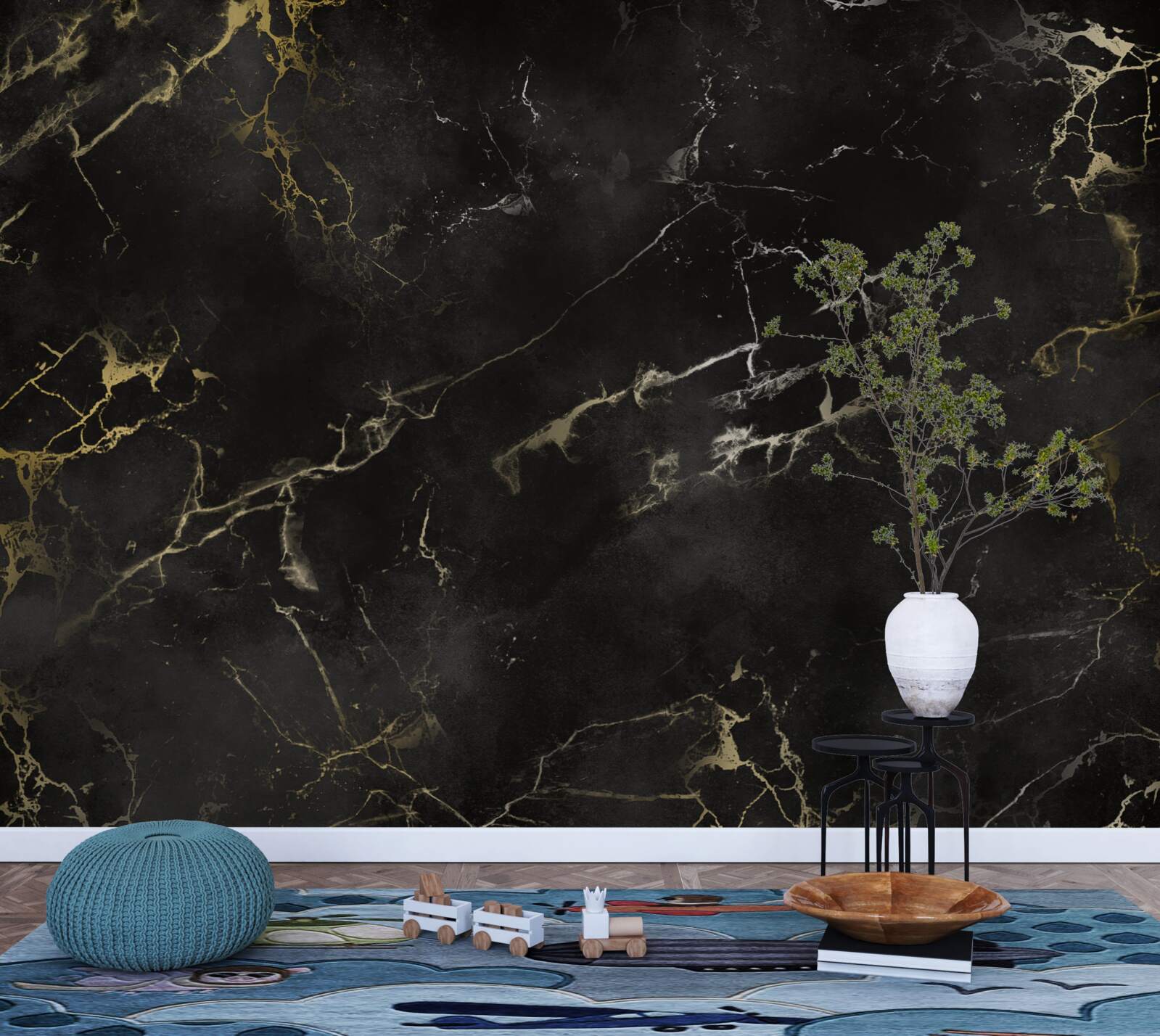 Фотошпалери візерунок з чорного мармуру