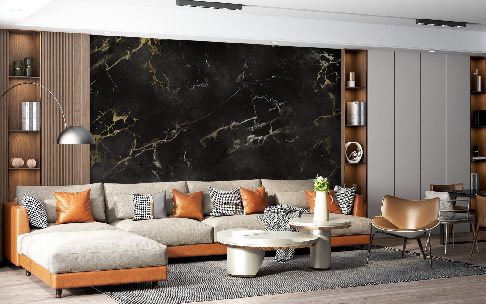 Фотошпалери візерунок з чорного мармуру