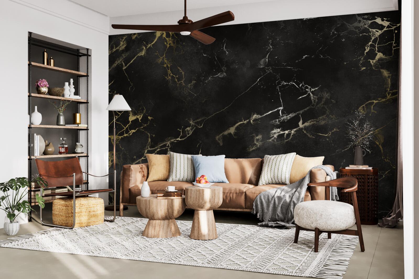 Фотошпалери візерунок з чорного мармуру