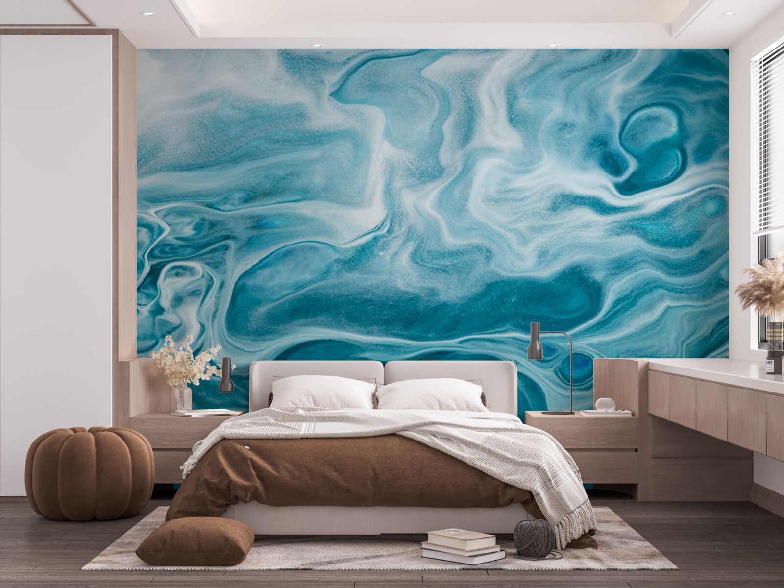 Фотошпалери ніжний бірюзовий відтінок мармуру