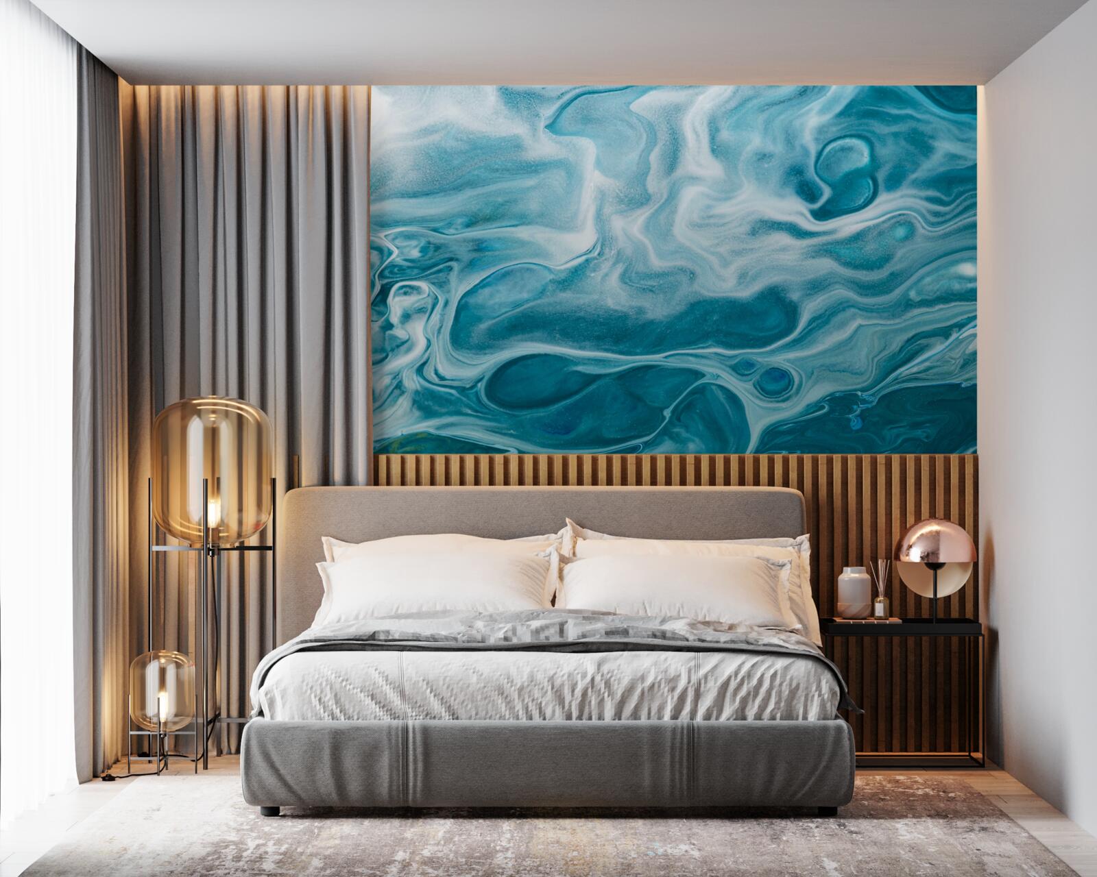 Фотошпалери ніжний бірюзовий відтінок мармуру