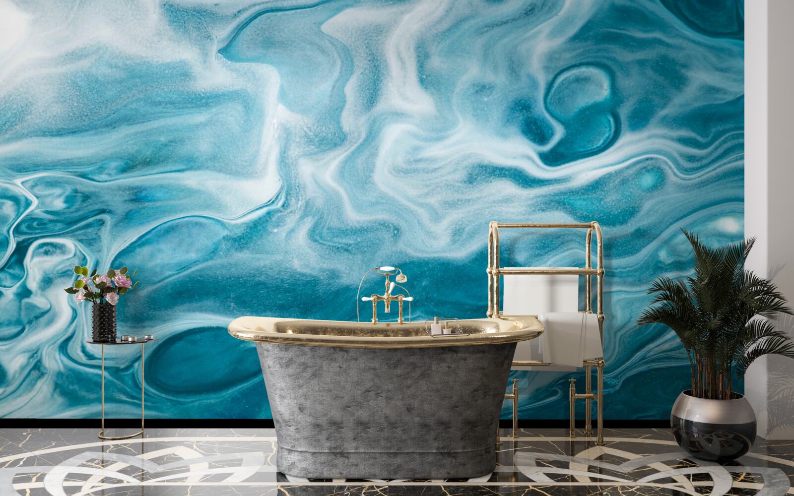 Фотошпалери ніжний бірюзовий відтінок мармуру