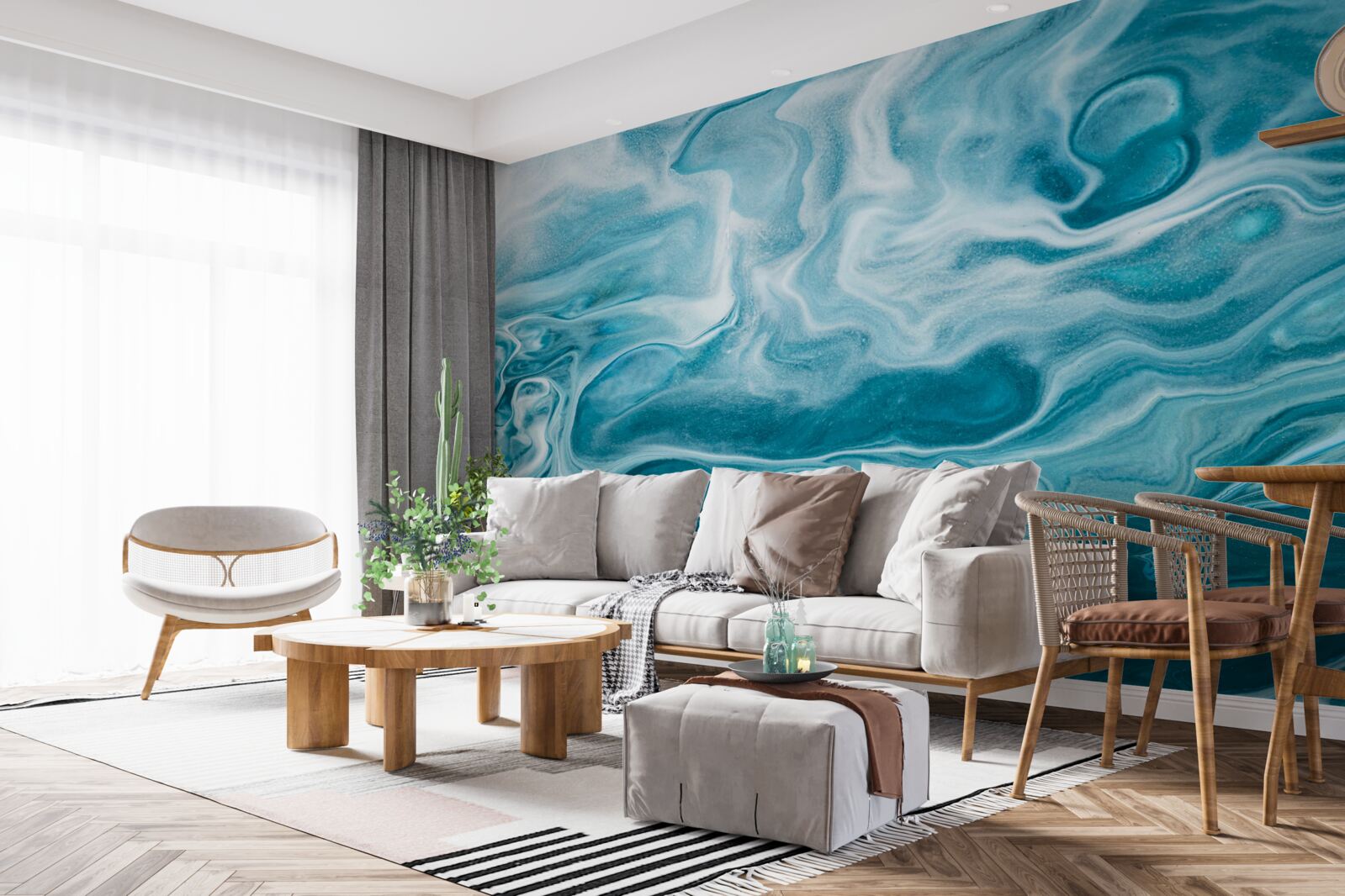 Фотошпалери ніжний бірюзовий відтінок мармуру