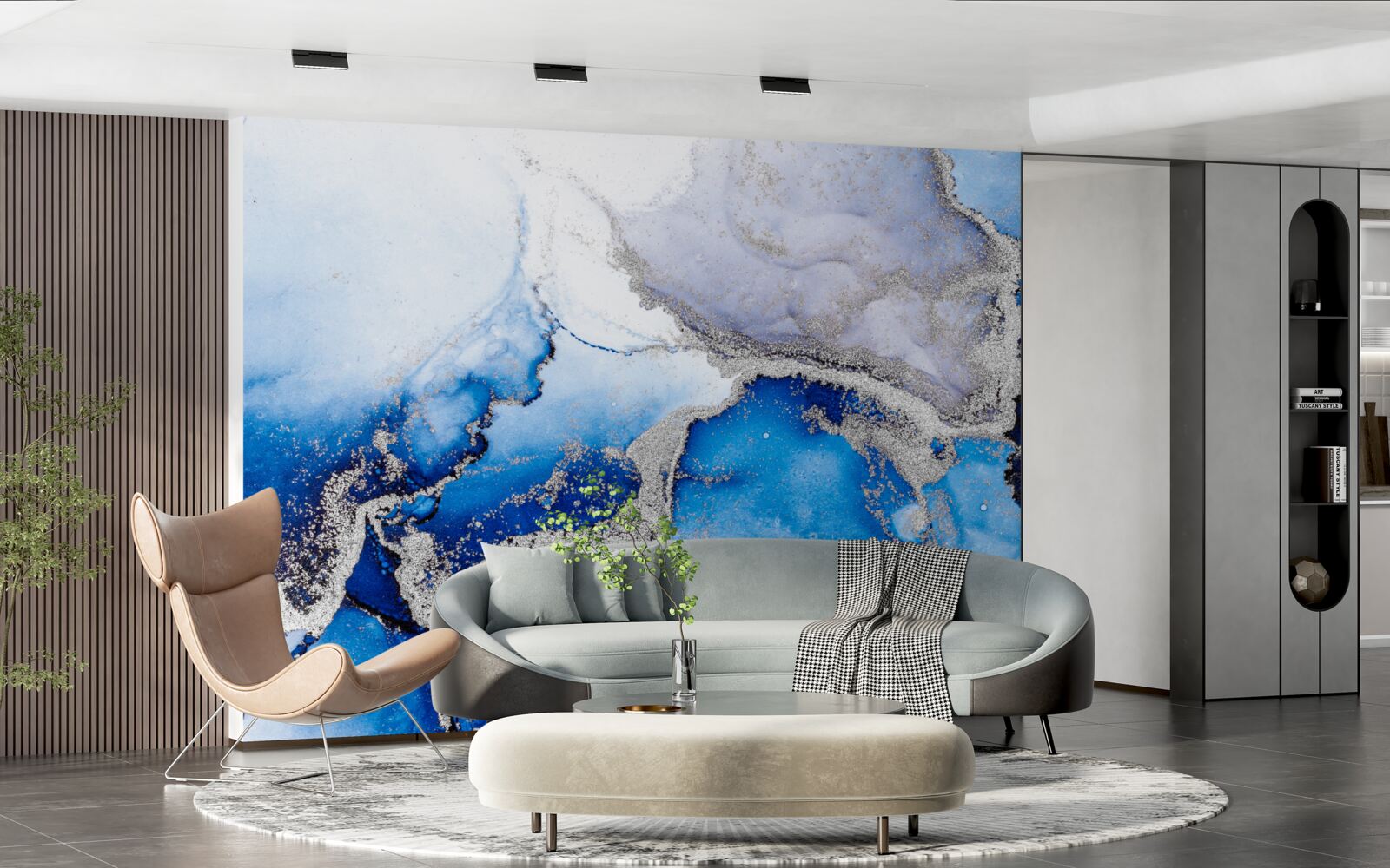 Фотошпалери екстравагантний абстрактний фон у синьому відтінку