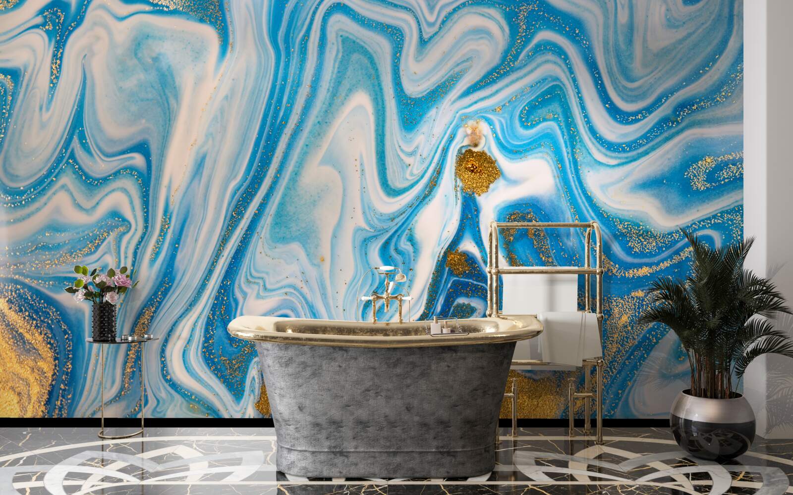 Фотошпалери блакитний пісок в абстрактній формі