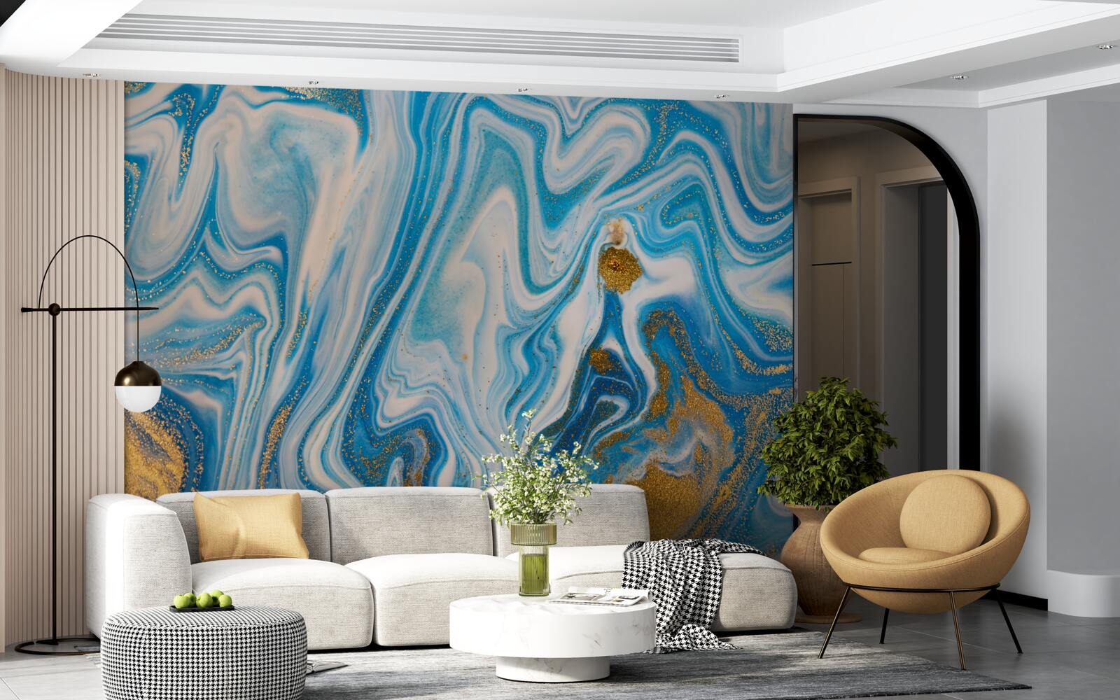 Фотошпалери блакитний пісок в абстрактній формі