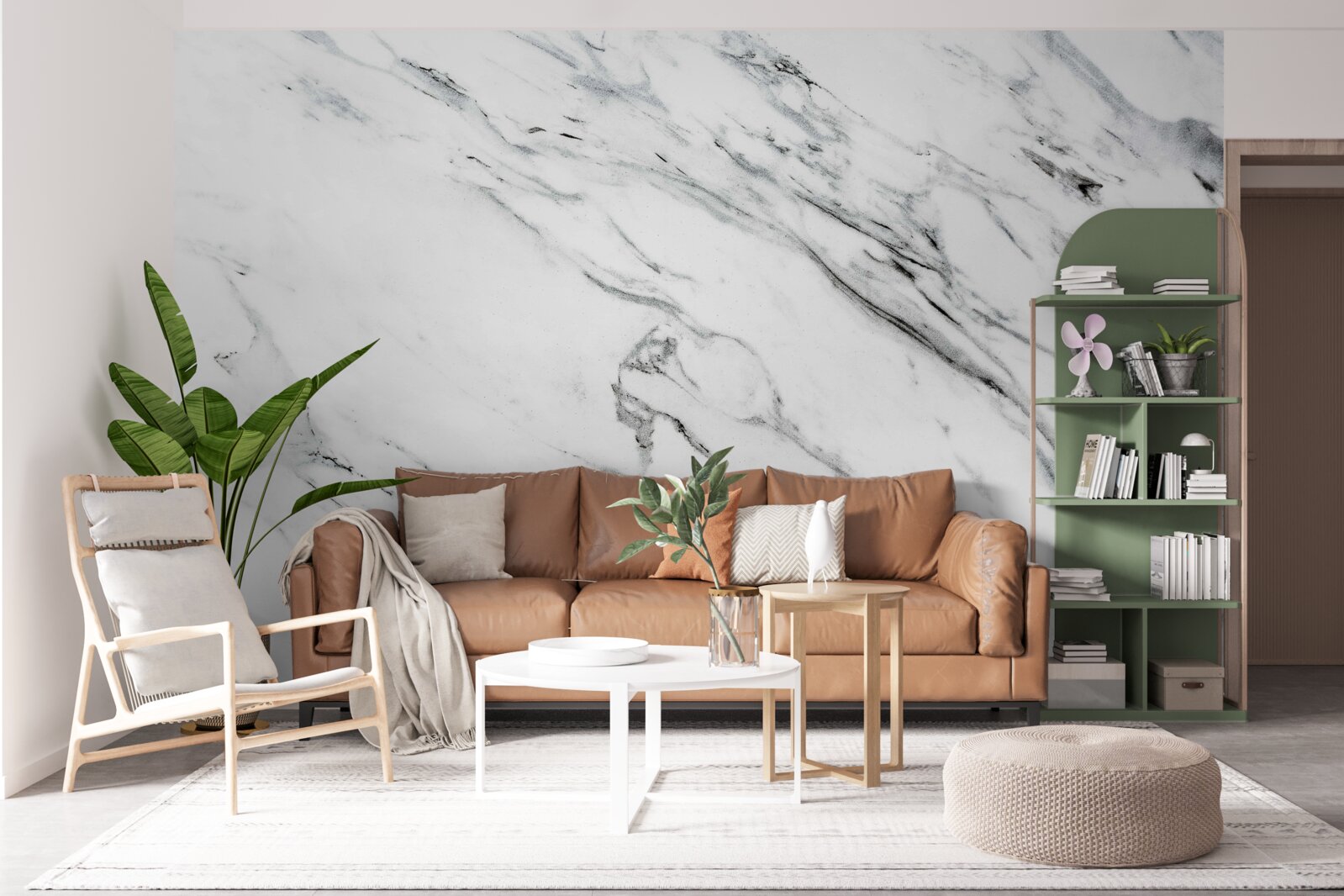 Фотошпалери білий мармур з сірими прожилками