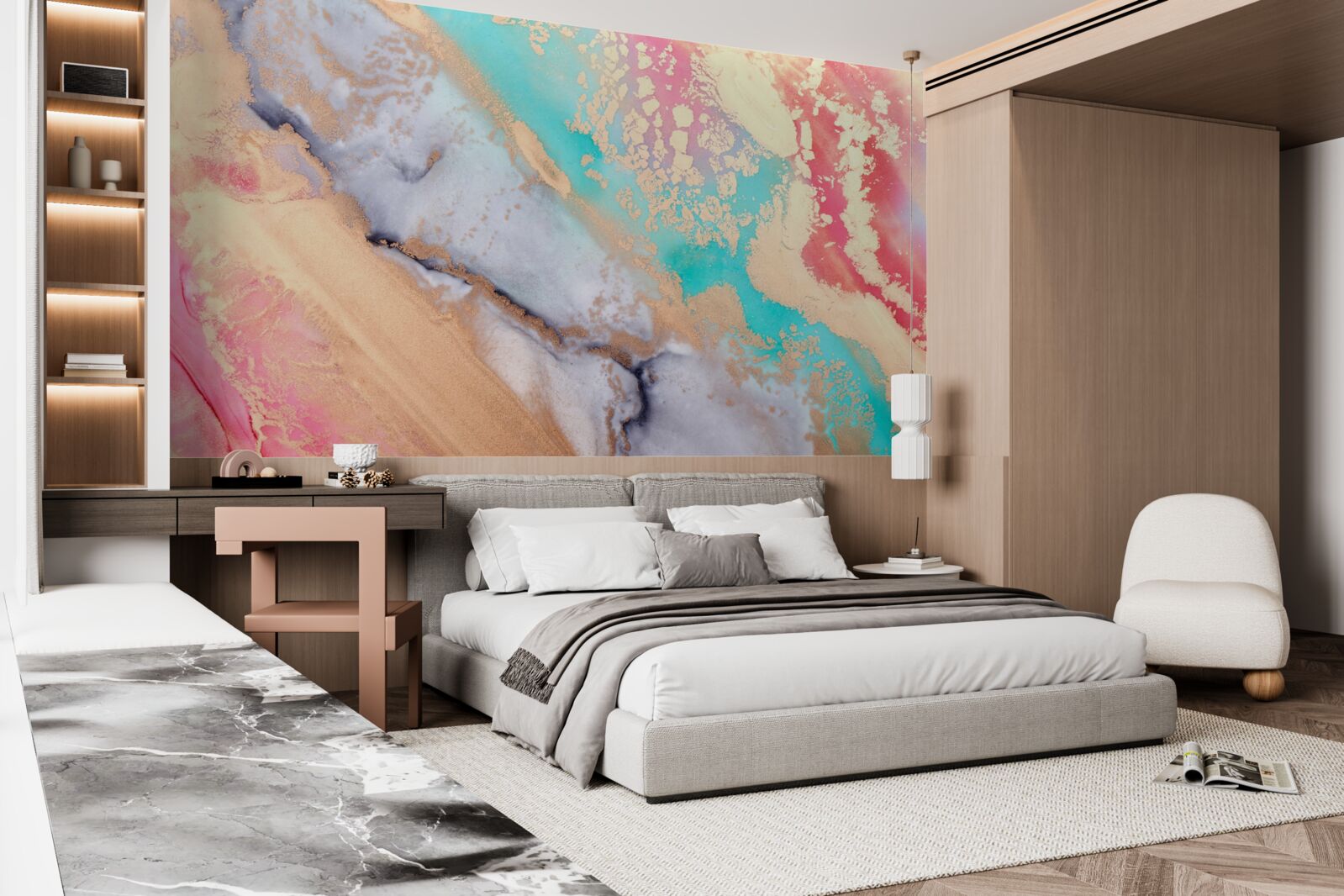 Фотошпалери світлі акварельні чорнила