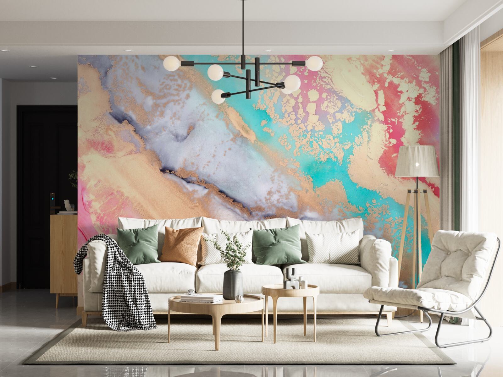 Фотошпалери світлі акварельні чорнила