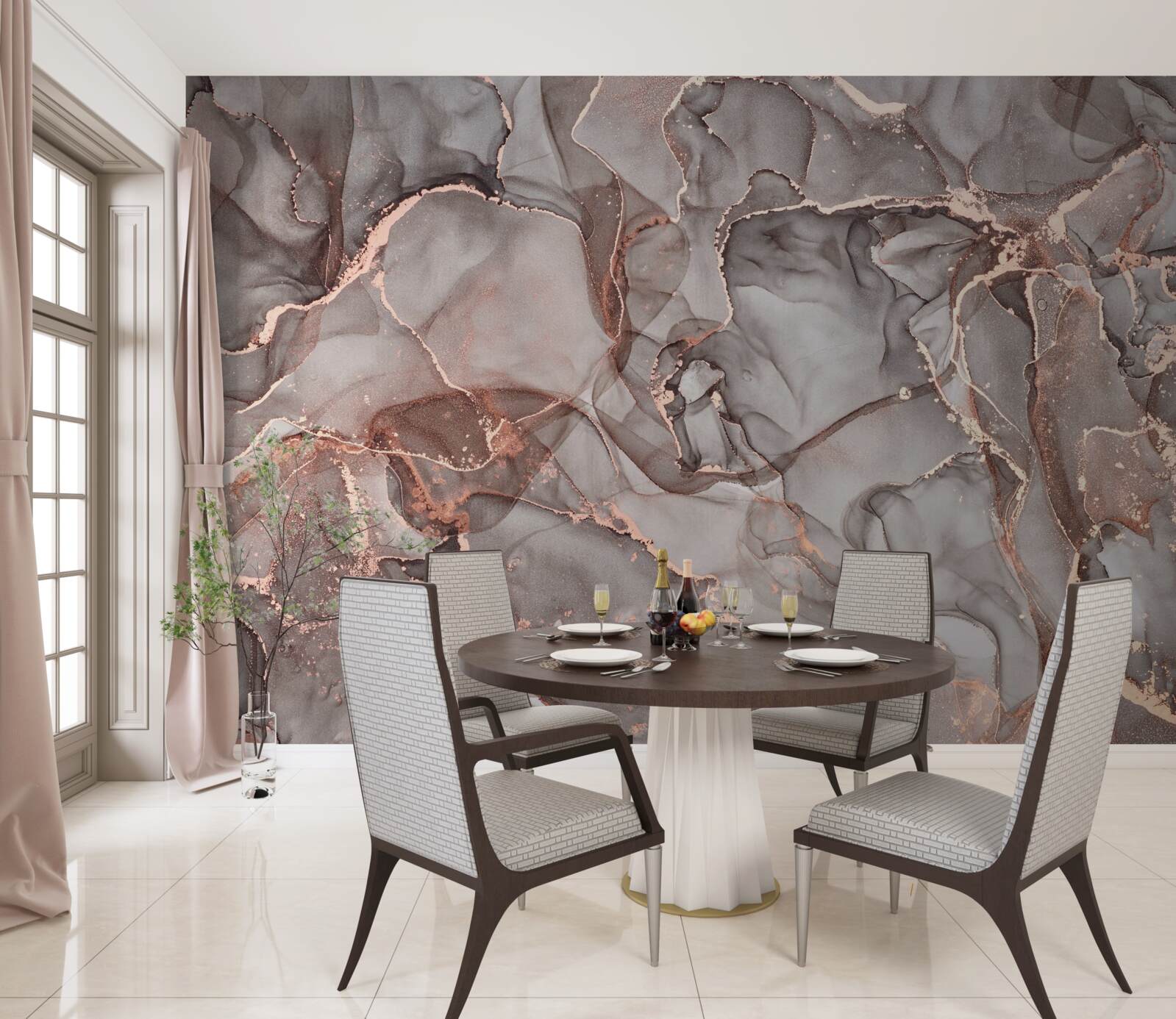 Фотошпалери волога срібляста рідина