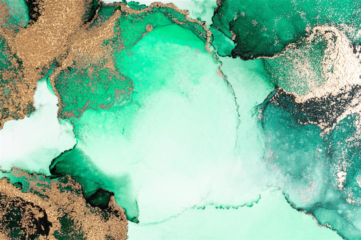 Фотошпалери золотисто-зелений абстрактний фон