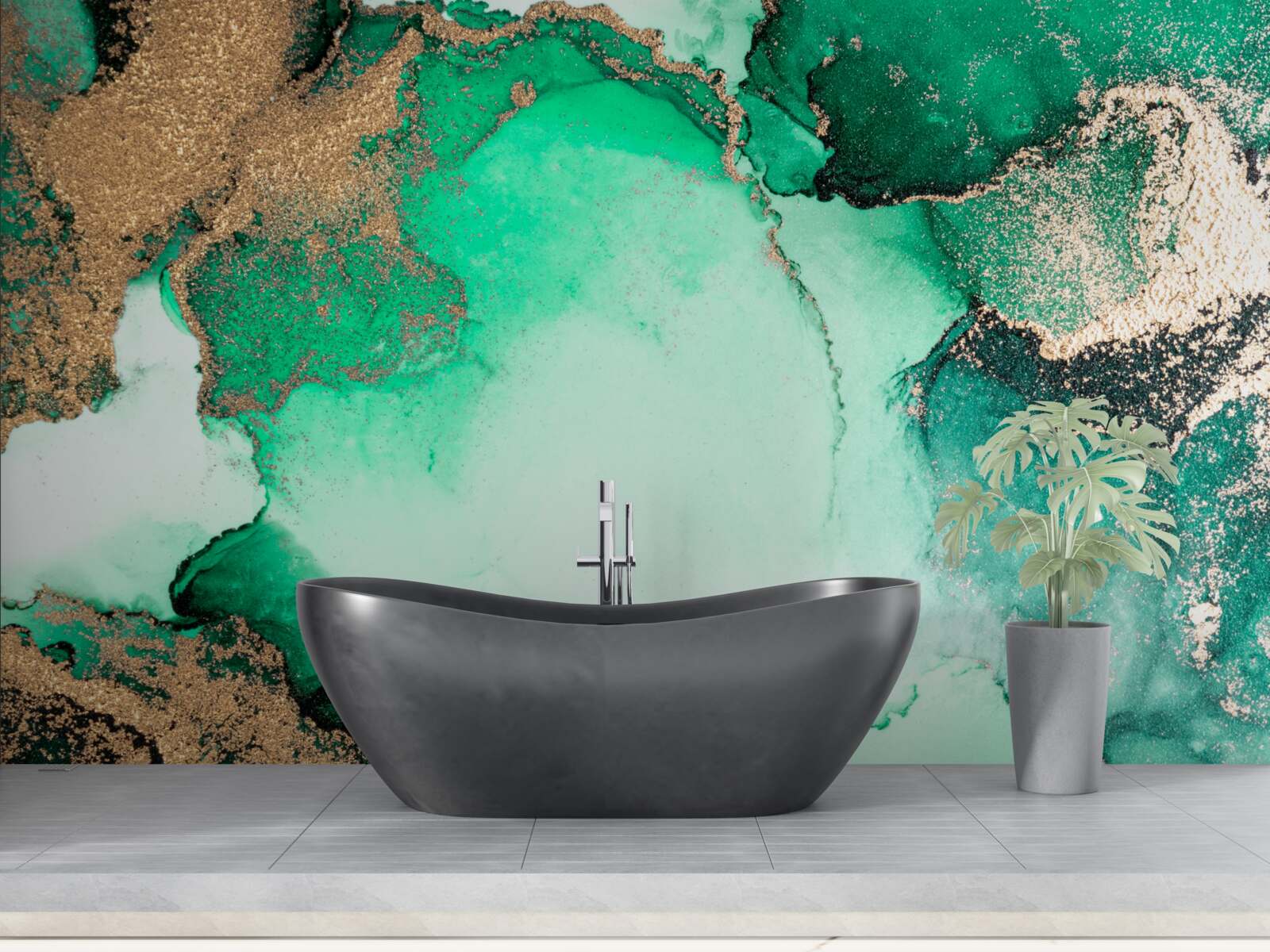 Фотошпалери золотисто-зелений абстрактний фон