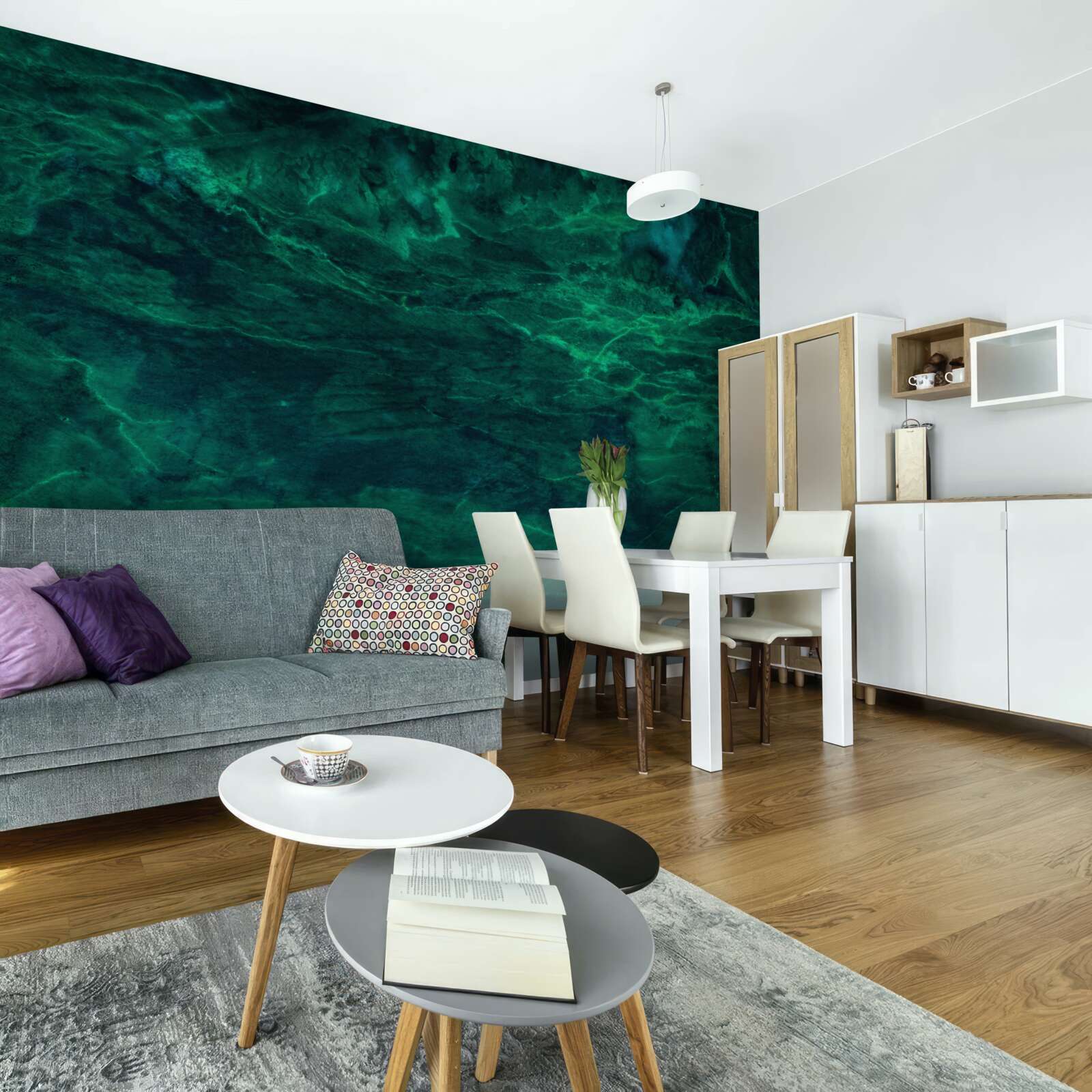 Фотошпалери темно-зелений мармур