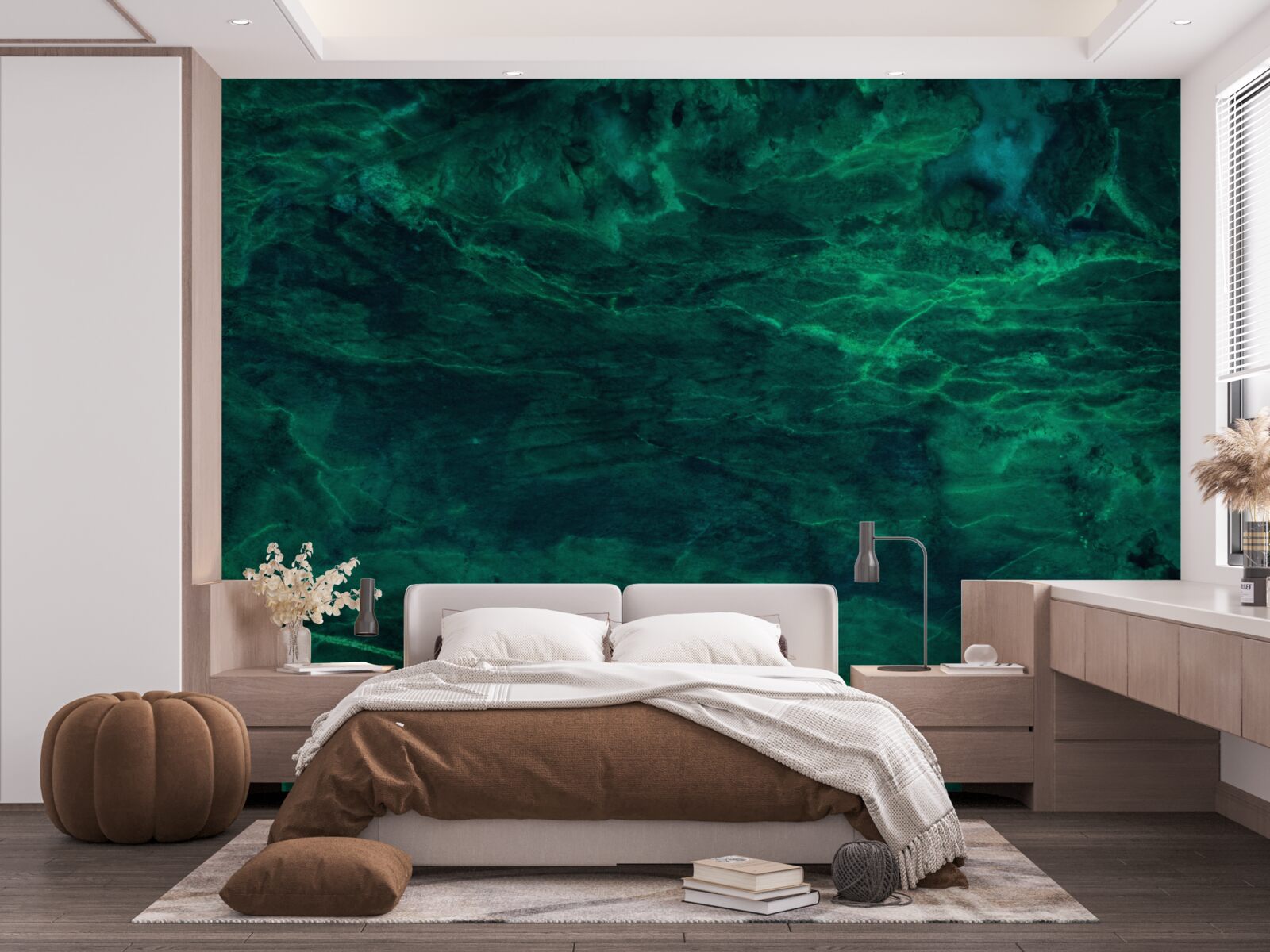 Фотошпалери темно-зелений мармур
