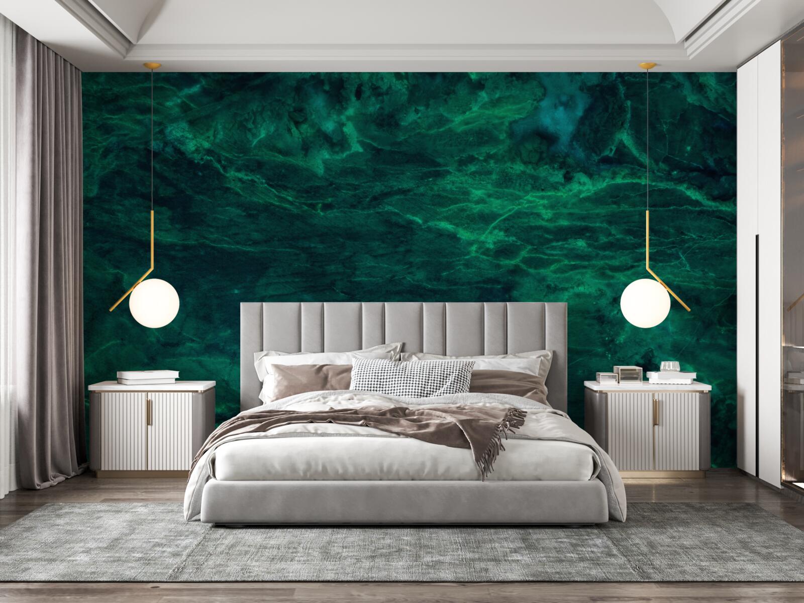 Фотошпалери темно-зелений мармур