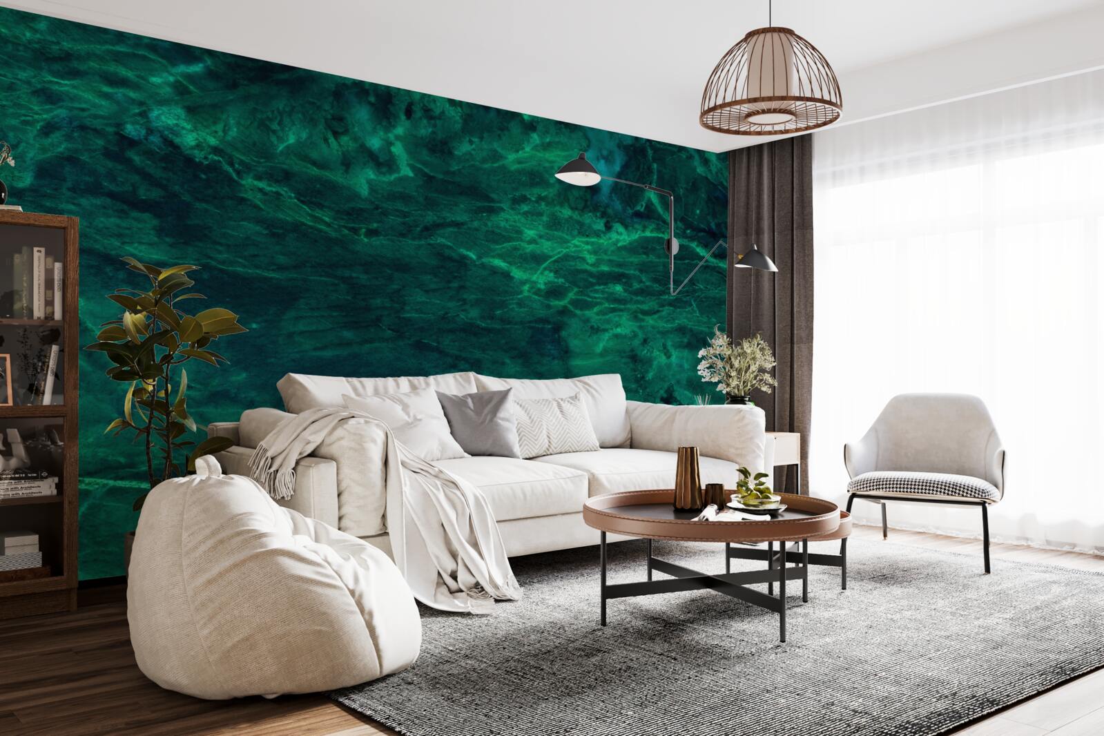 Фотошпалери темно-зелений мармур