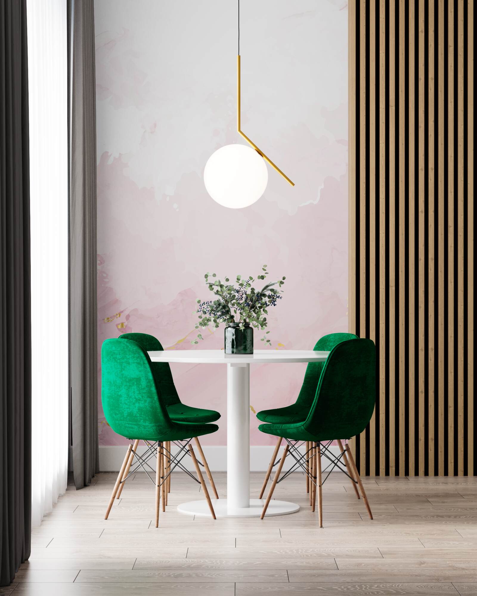 Фотошпалери мармур у м'яких відтінках білого та рожевого