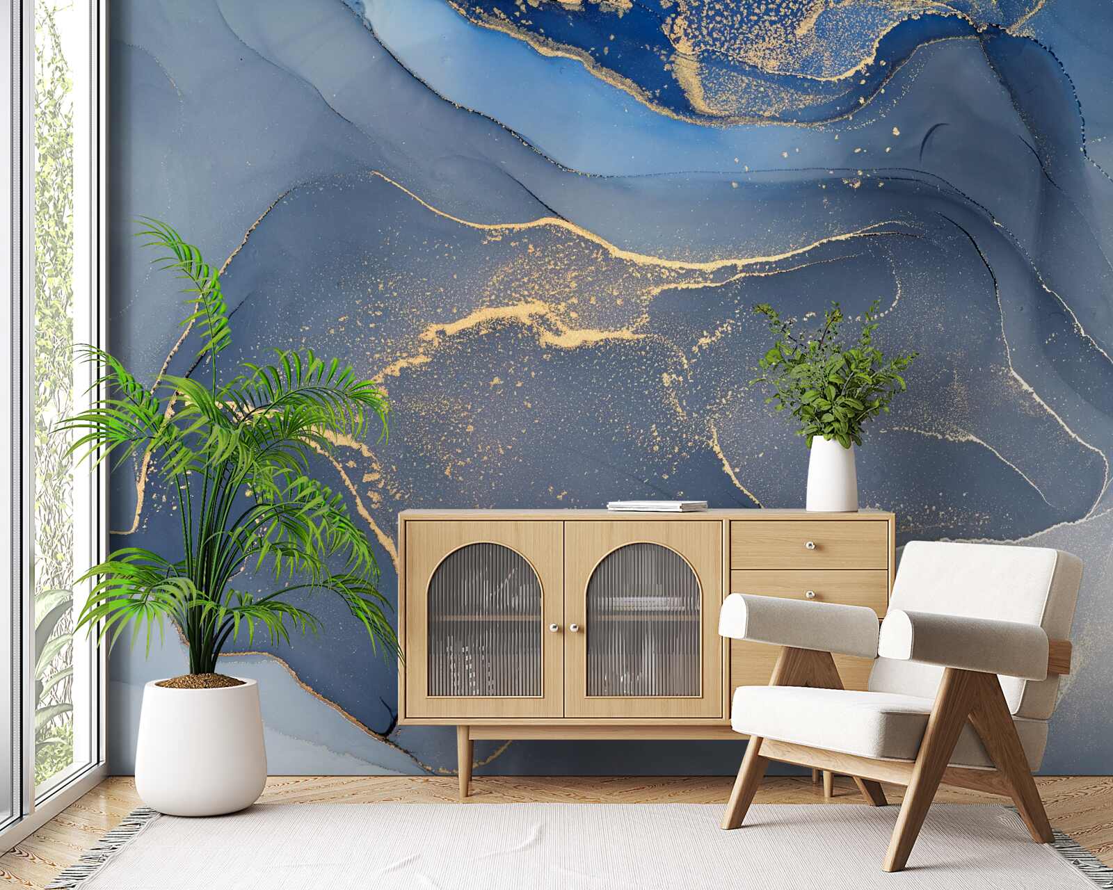 Фотошпалери сіро-блакитне кам'яне море